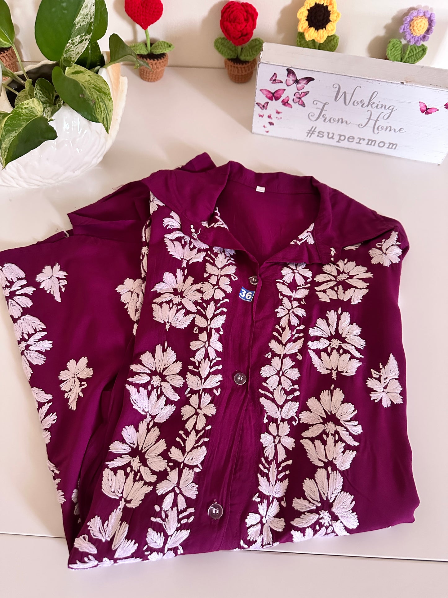 Wine - Modal Madhuri Short Shirt