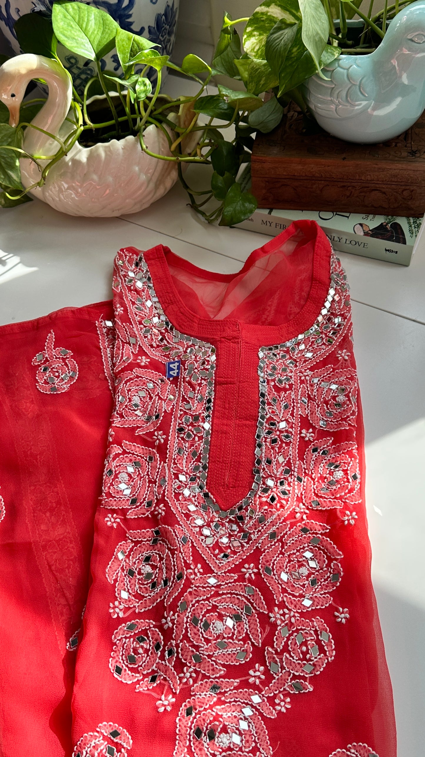 Coral - Georgette Mirror Kurta