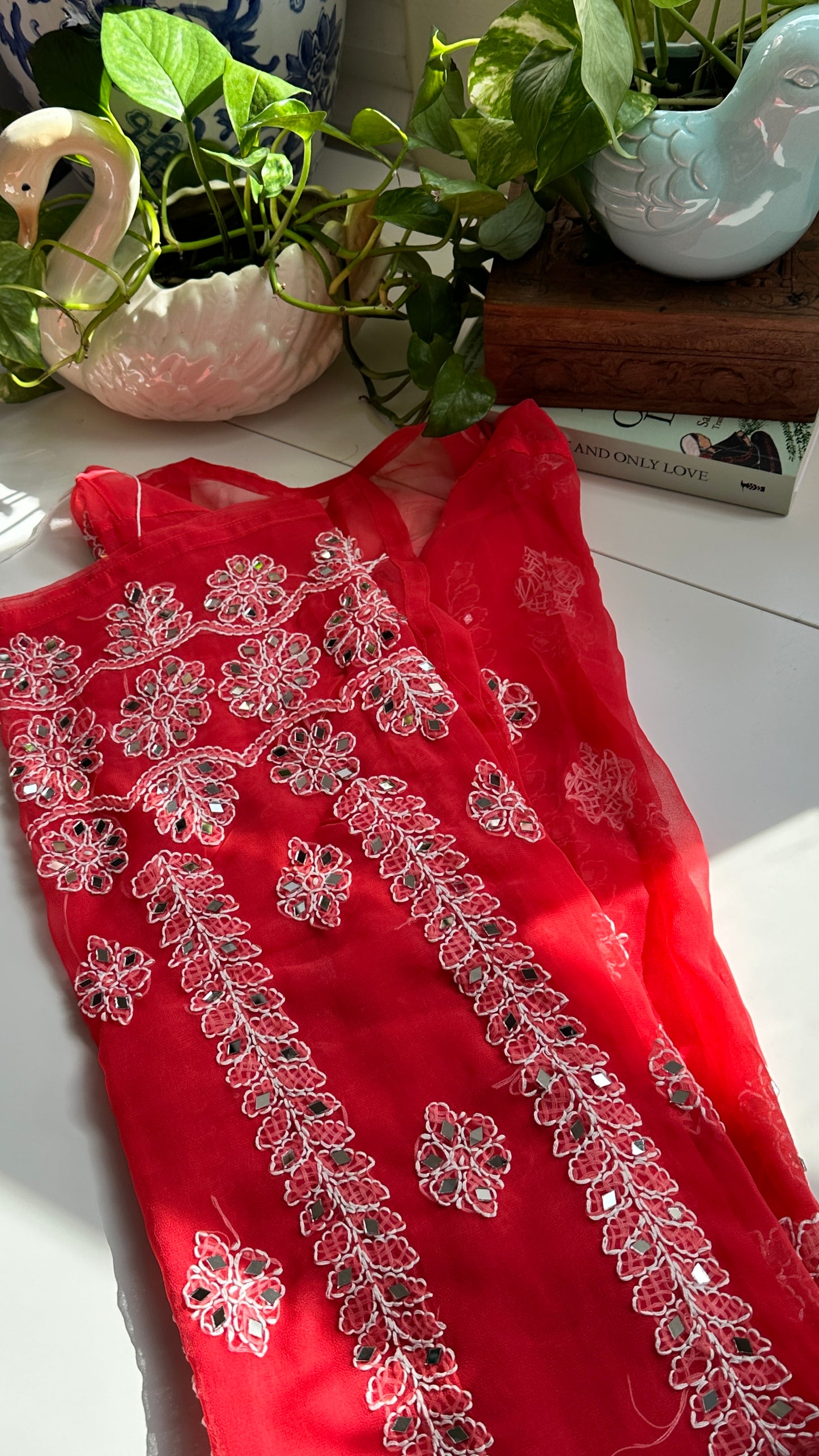 Coral - Georgette Mirror Kurta