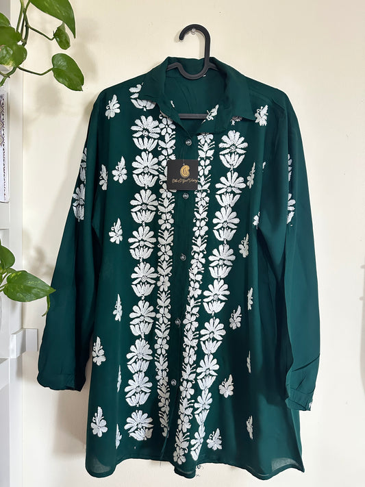 Dark Green - Modal Madhuri Short Shirt