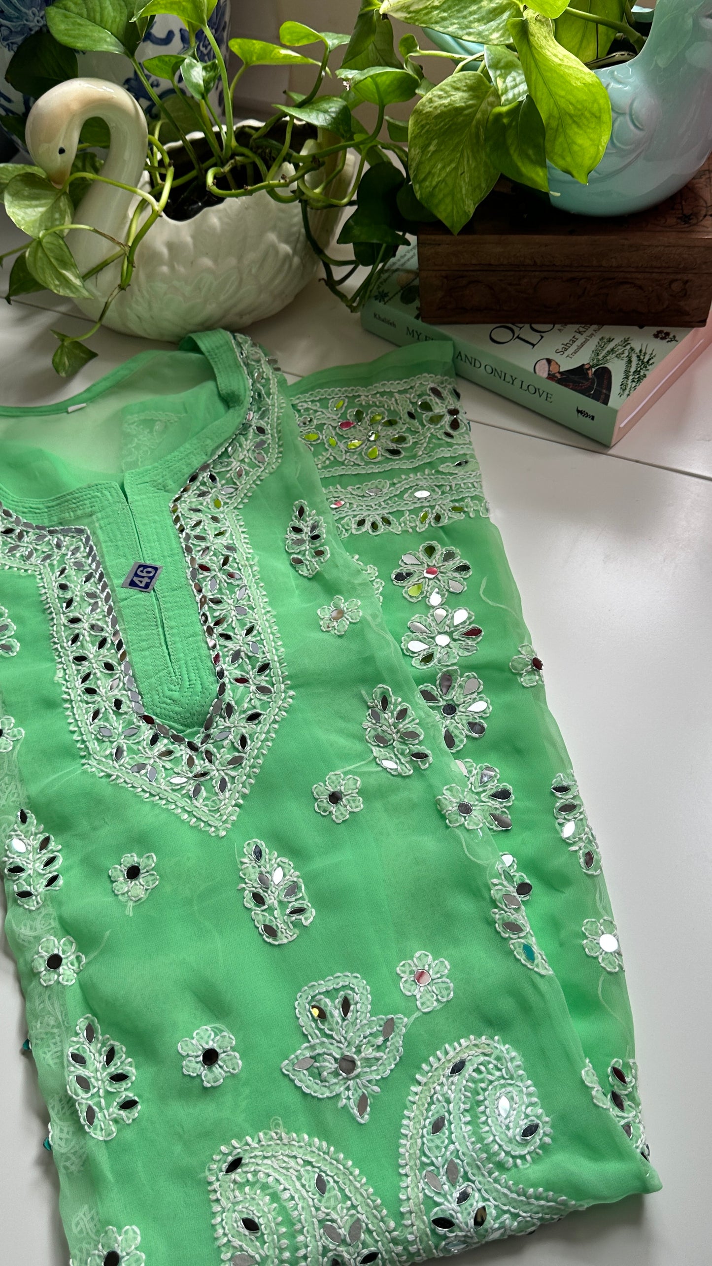 Peppermint - Georgette Mirror Kurta