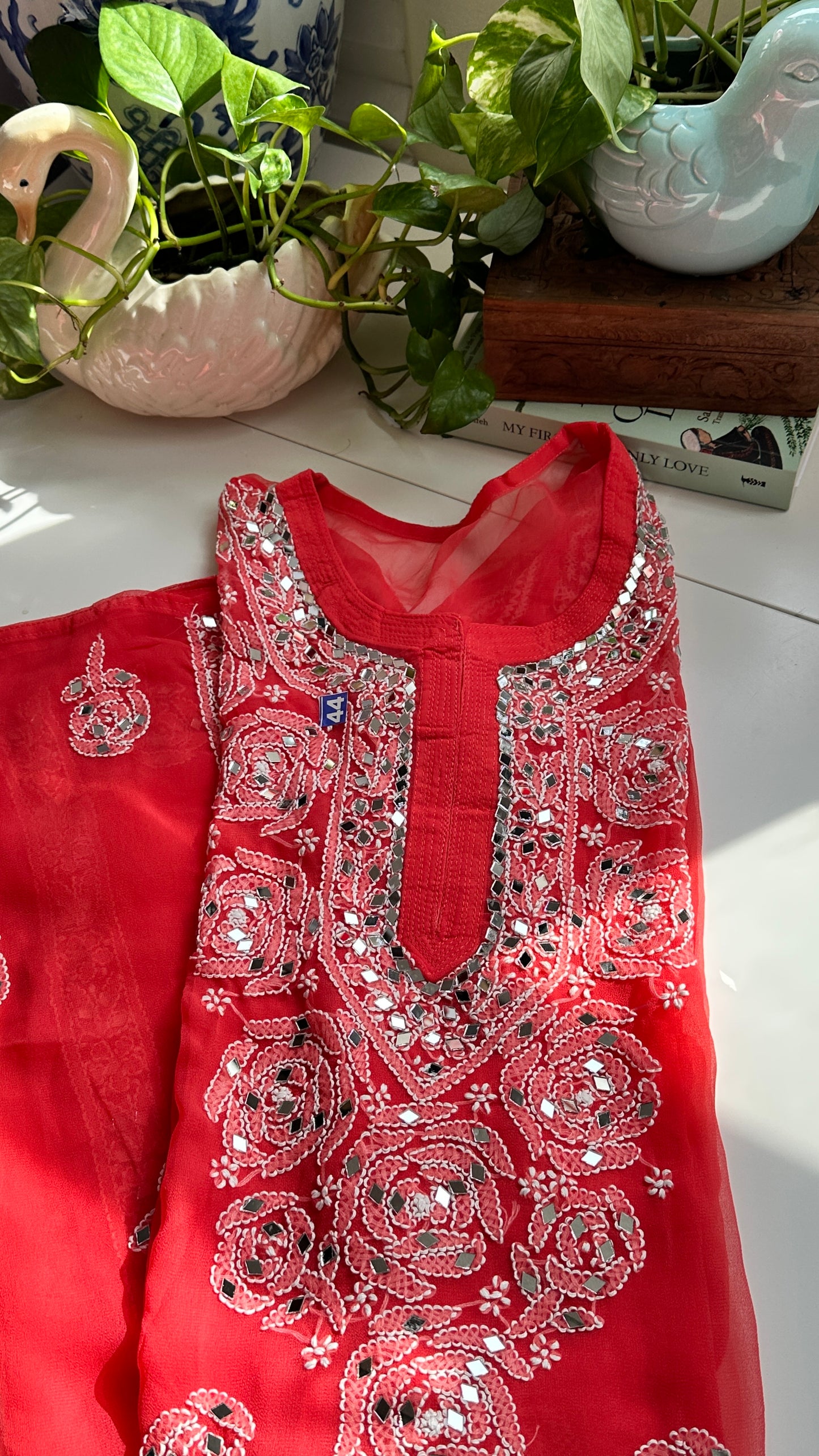 Coral - Georgette Mirror Kurta