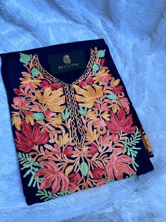 Pashmina Pheran - Navy Blue 3