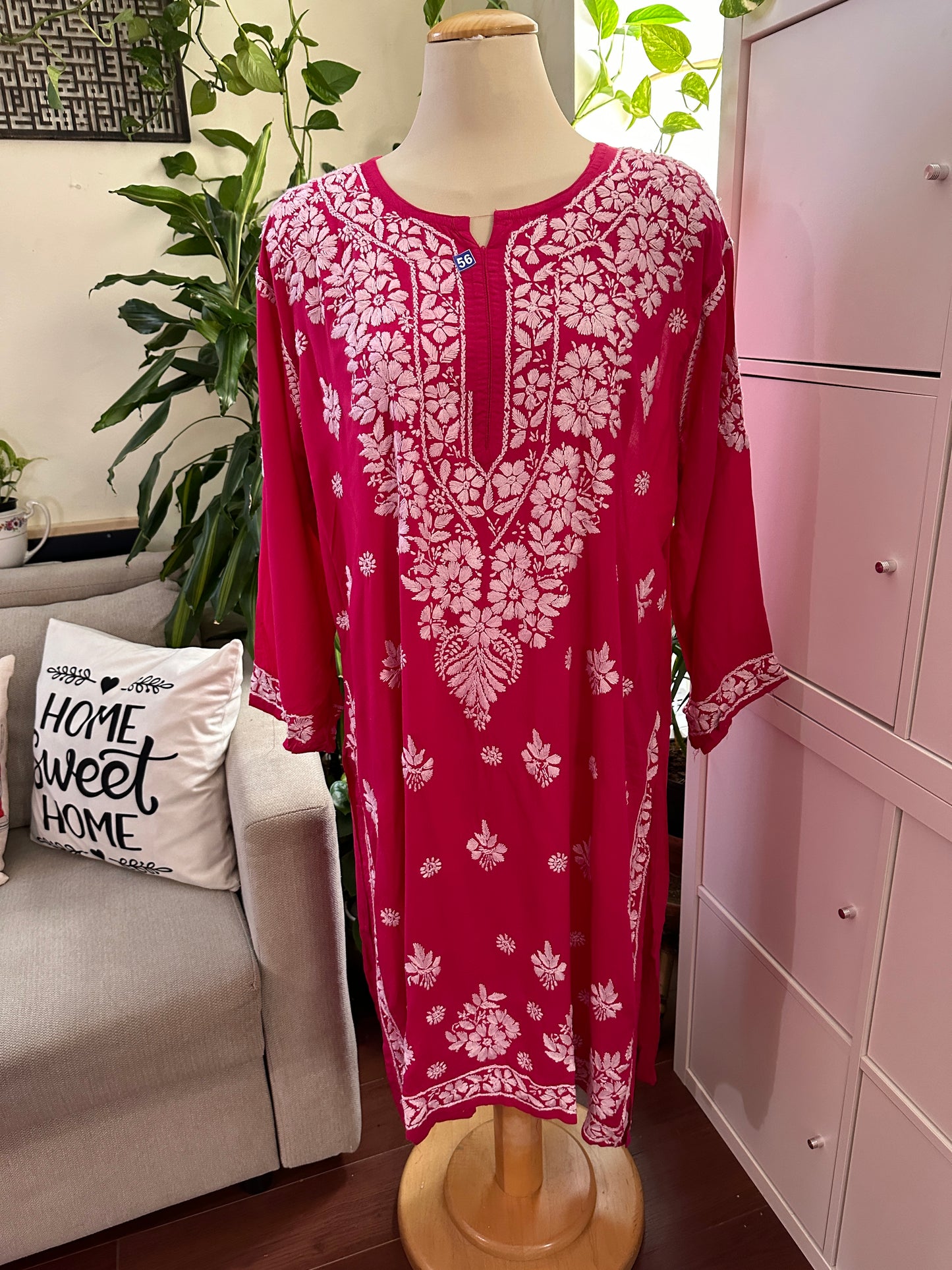 Hot Pink - Modal Straight Kurta