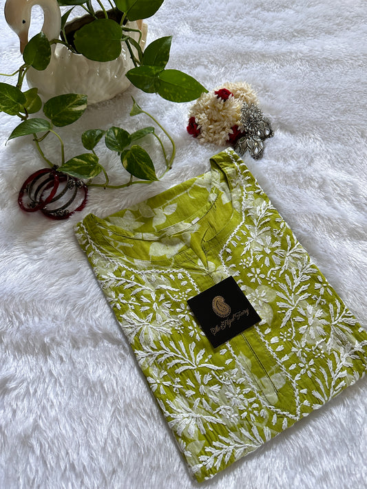 Mulmul Printed Kurti- Green 3