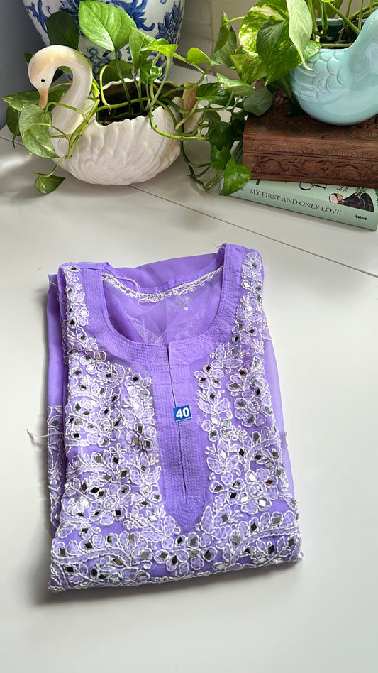 Lavender - Georgette Mirror Kurta