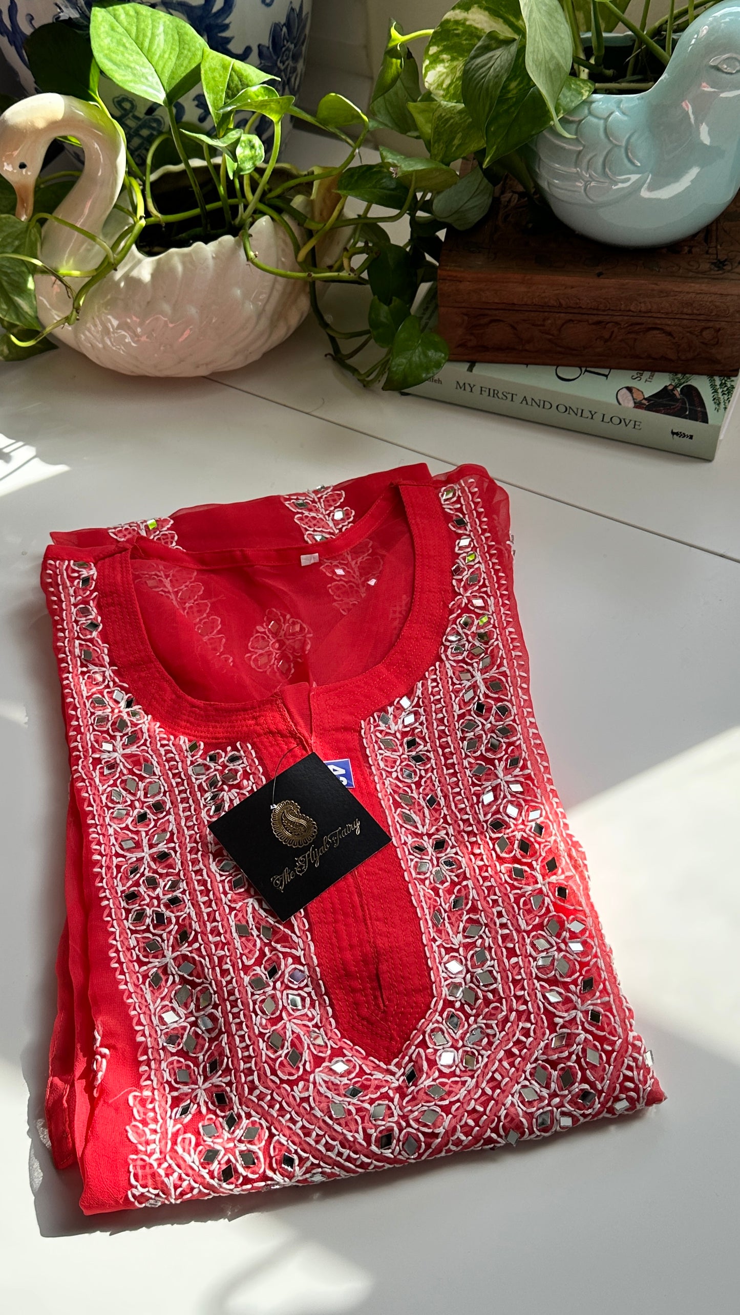Coral - Georgette Mirror Kurta