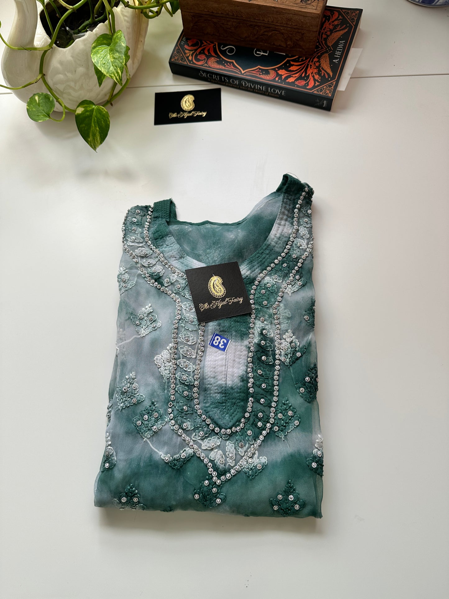 Green Tiedye - Georgette Stone Kurta