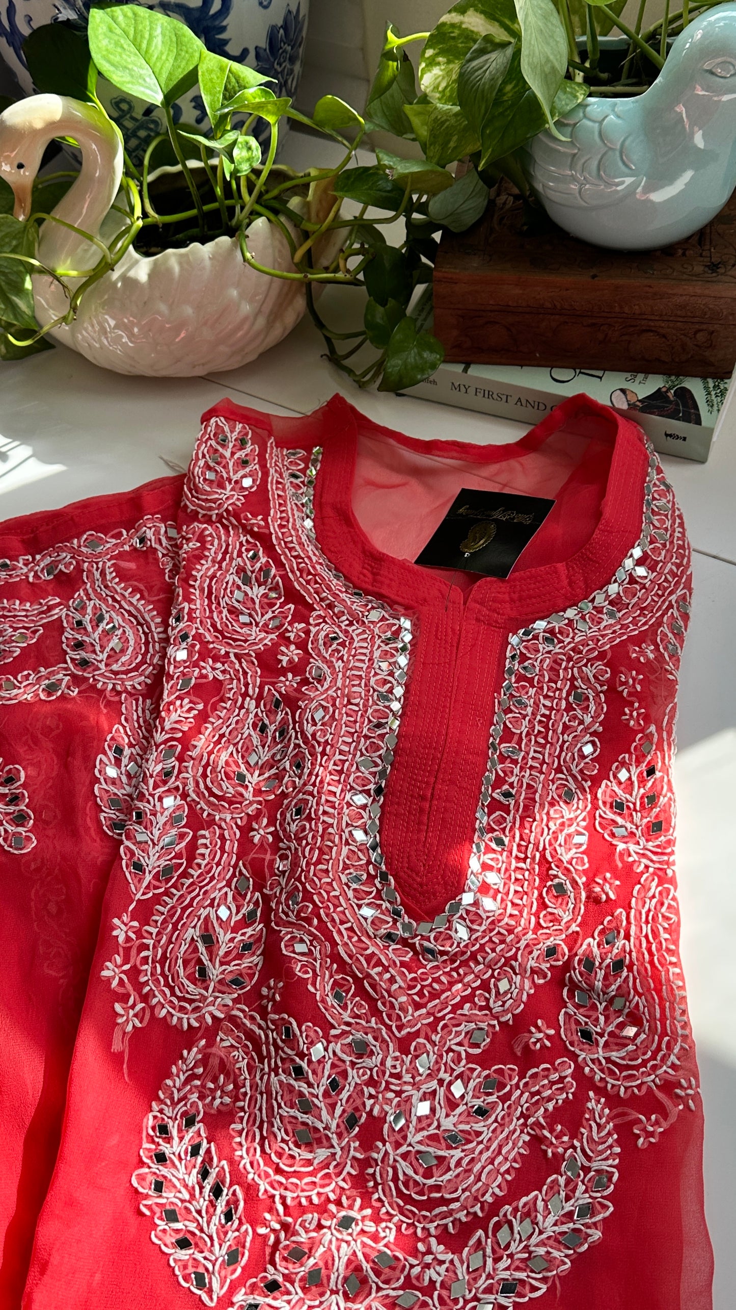 Coral - Georgette Mirror Kurta