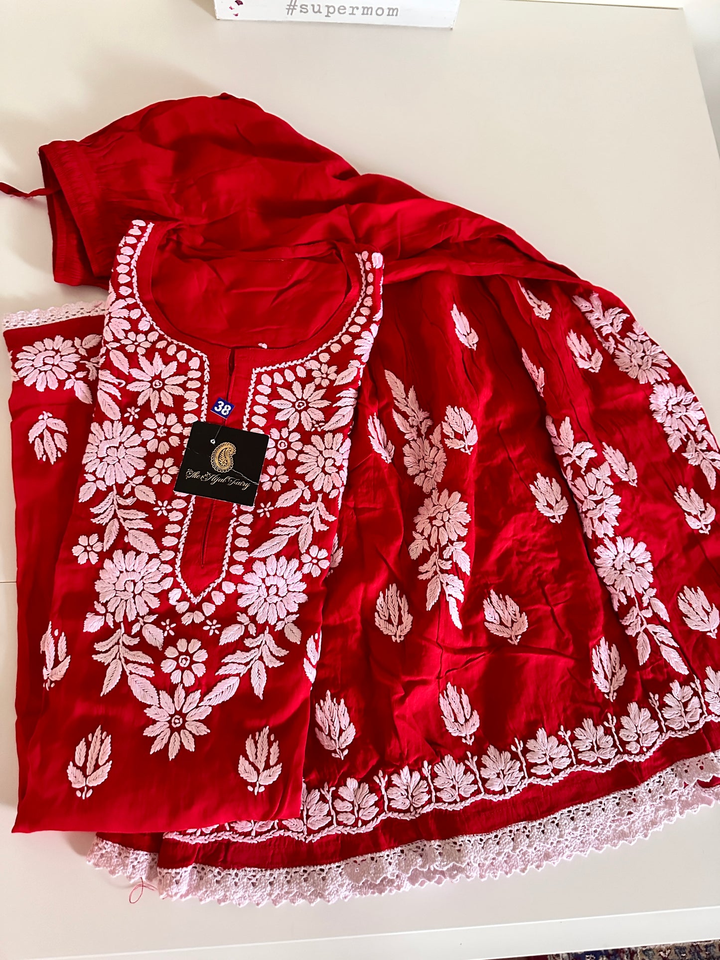 Red - Modal Gharara Set