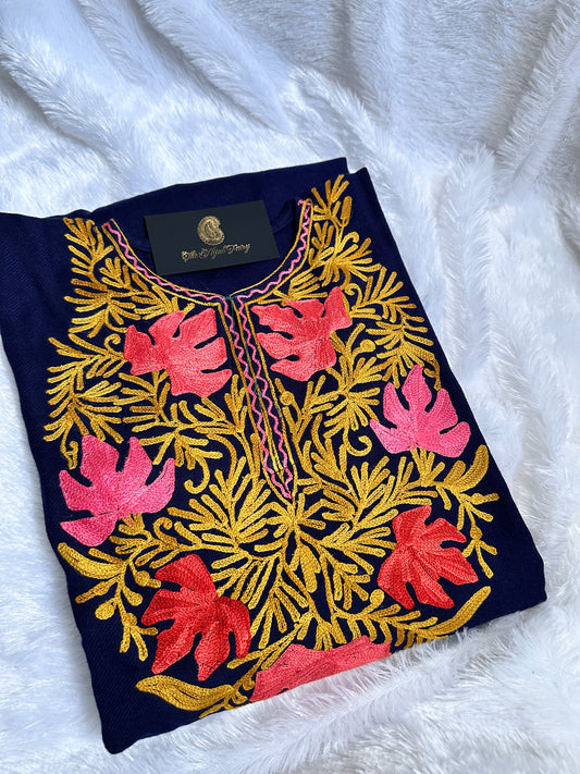 Pashmina Pheran - Navy Blue 8