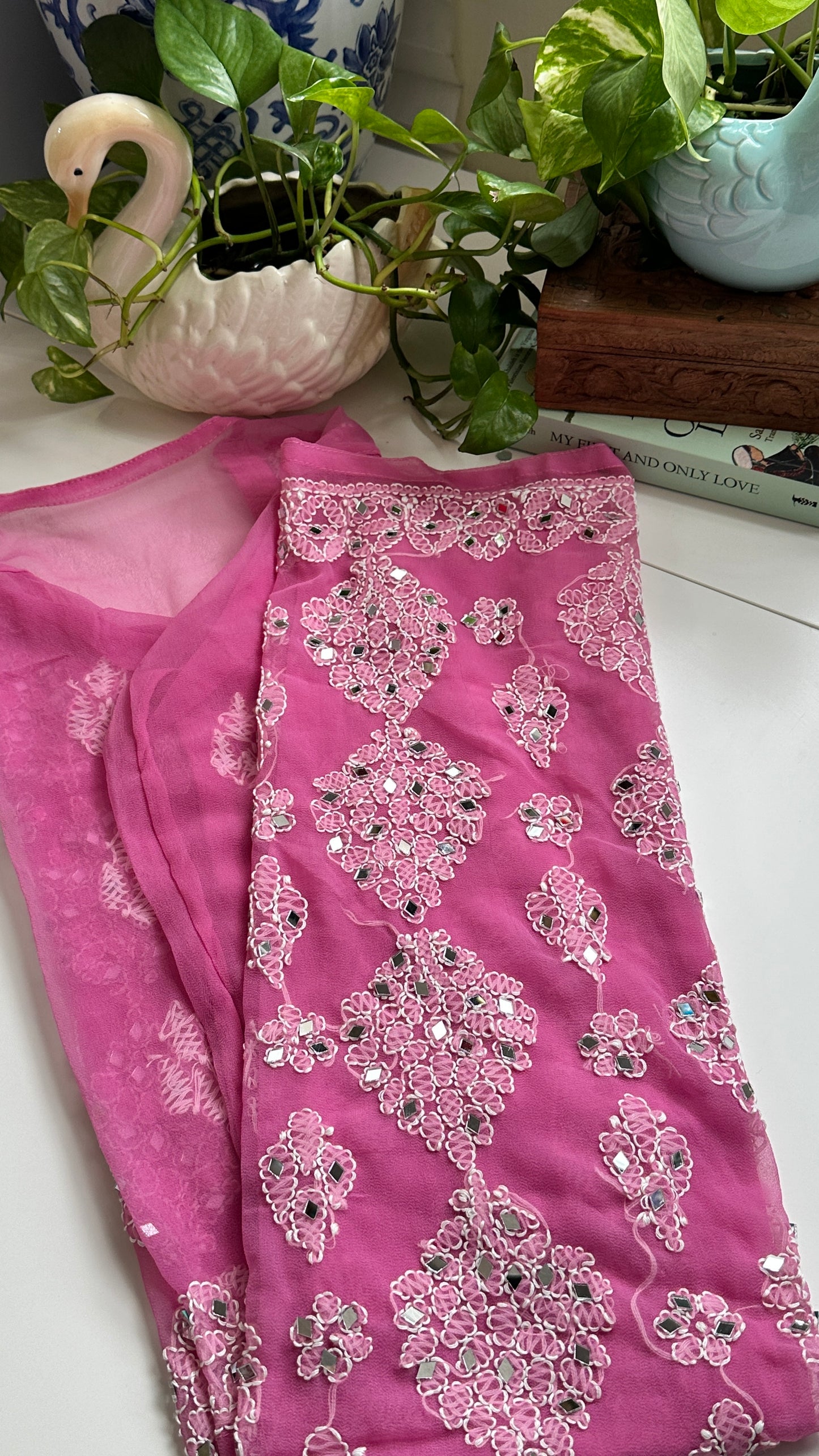 Pink - Georgette Mirror Kurta