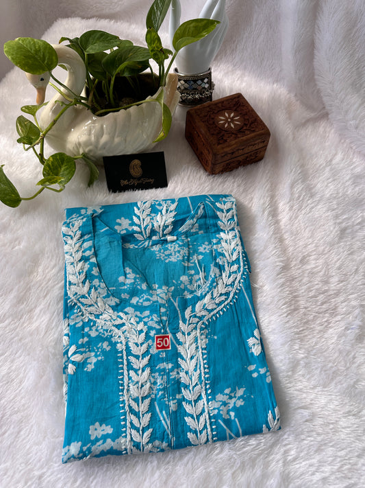 Blue - Malmal short top (design E)