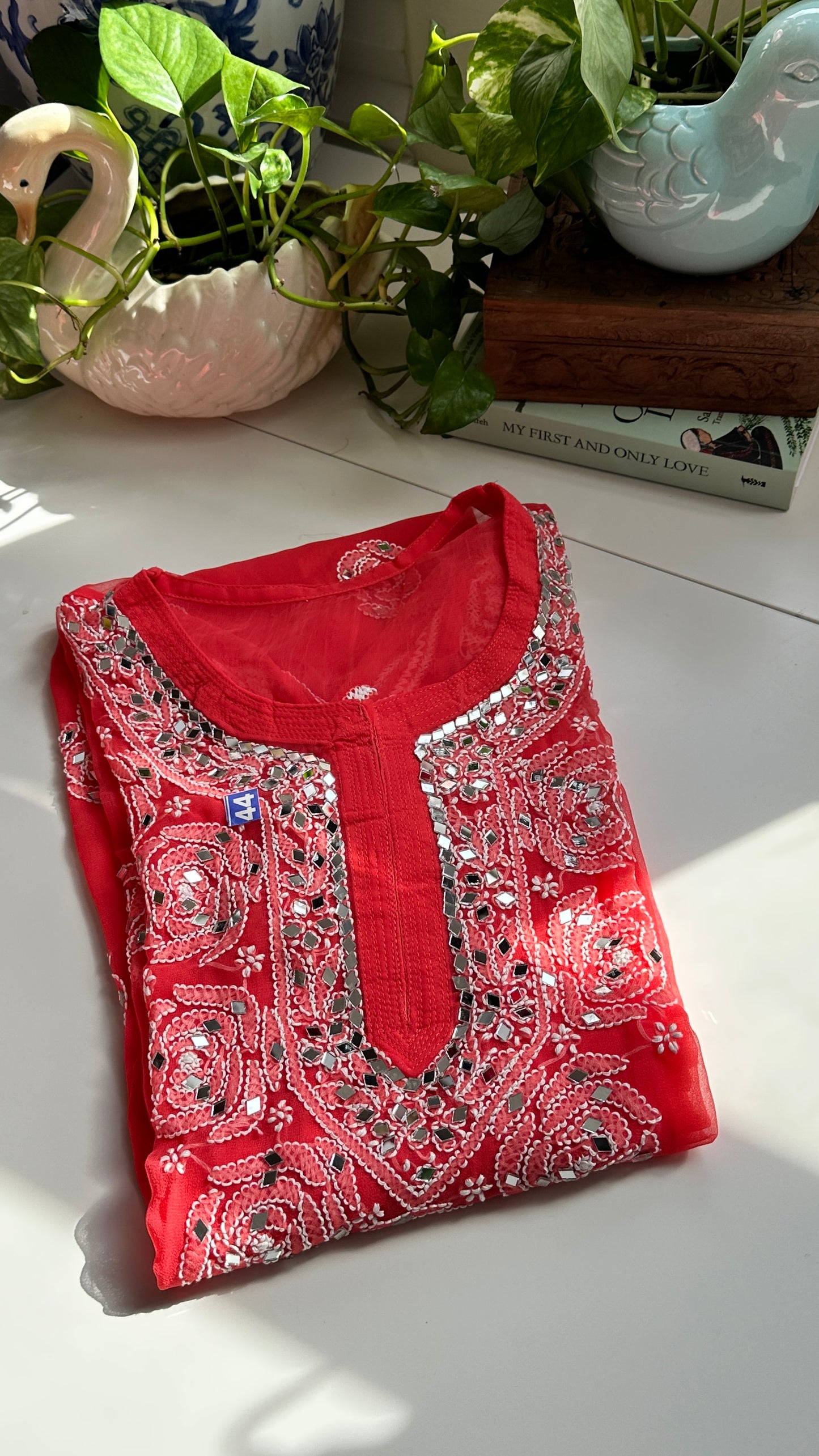Coral - Georgette Mirror Kurta