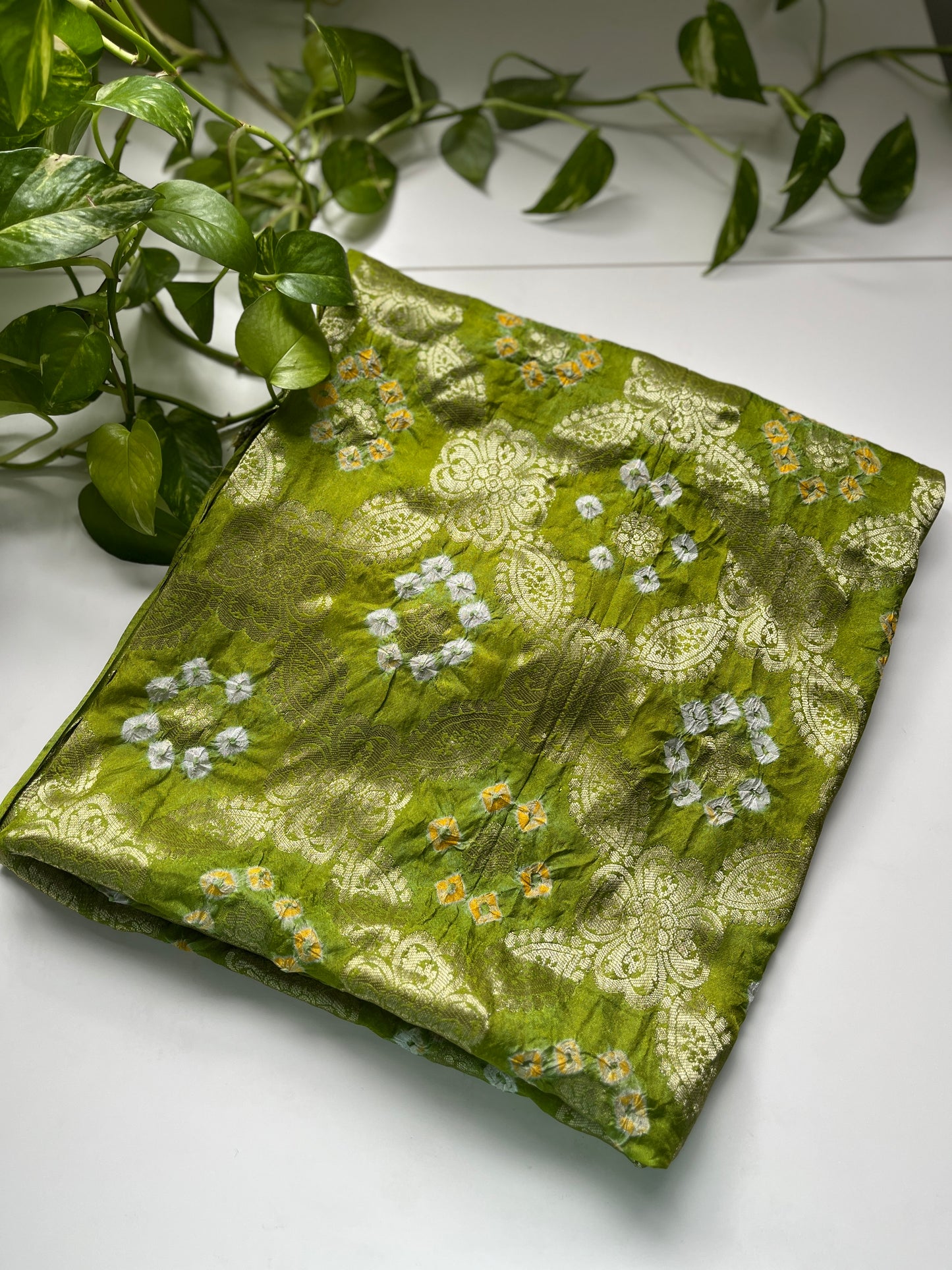 Gaji Silk Gharchola Dupatta GREEN