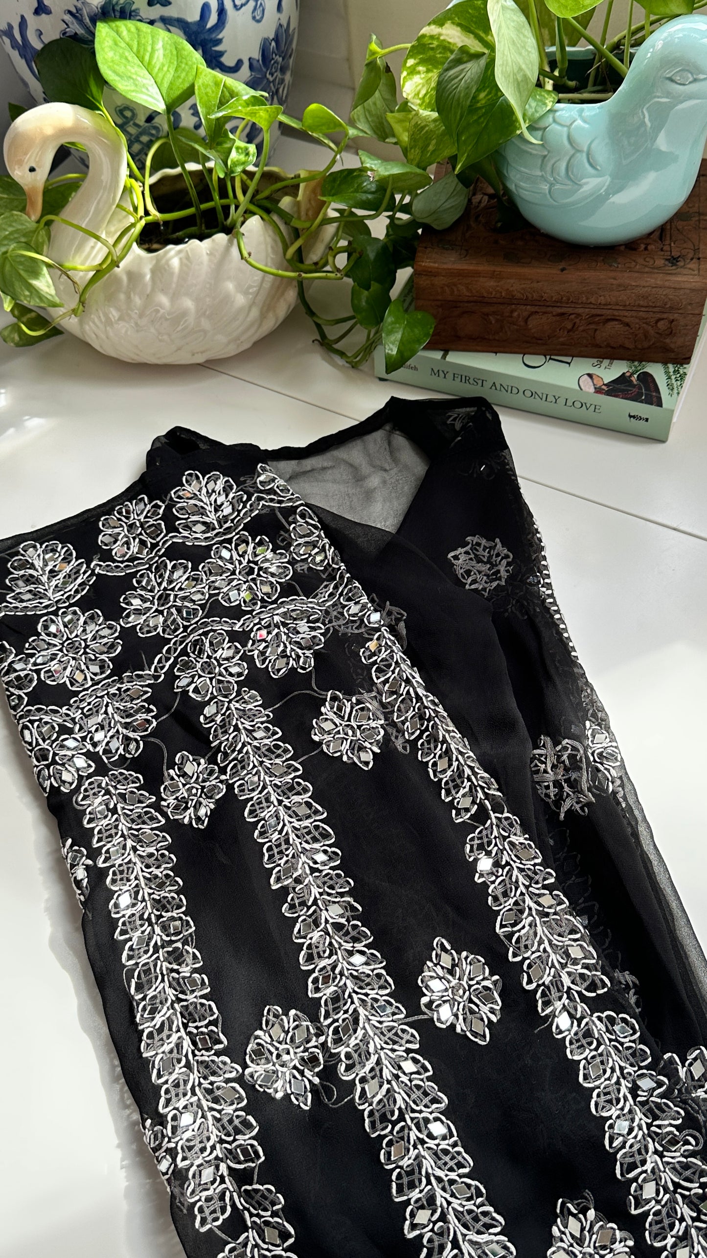 Black - Georgette Mirror Kurta