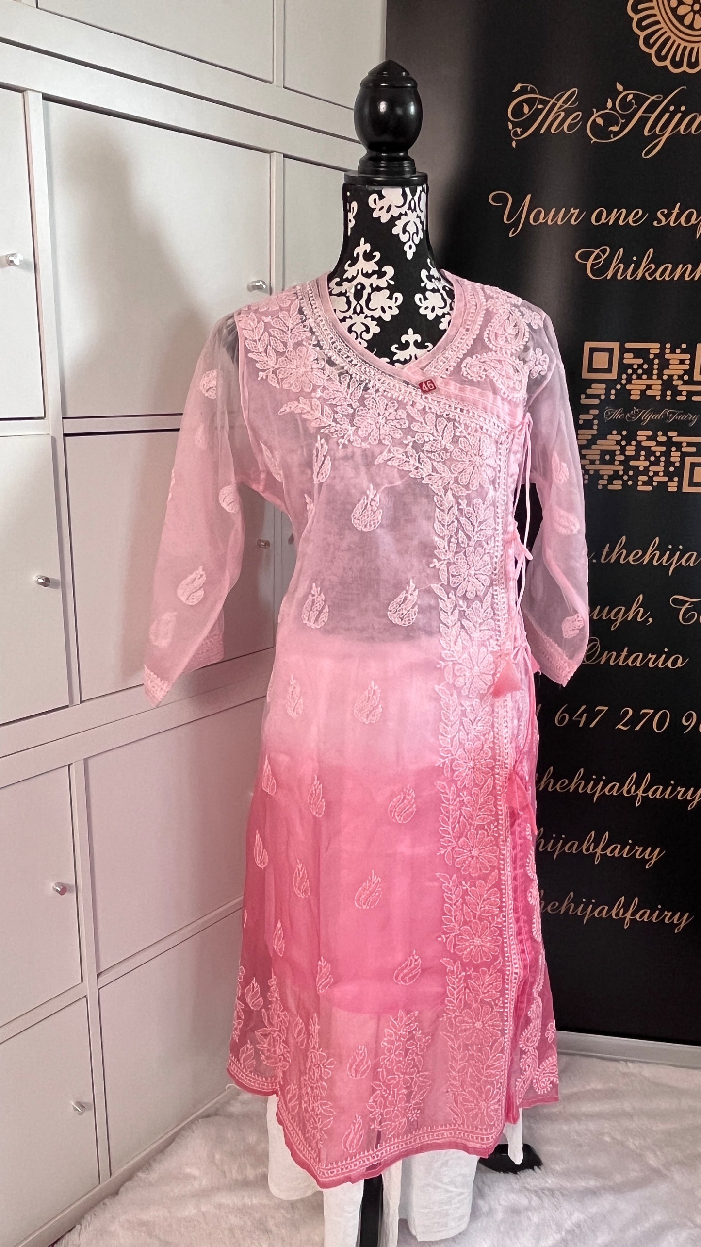 Organza Ombre Angrakha Pink