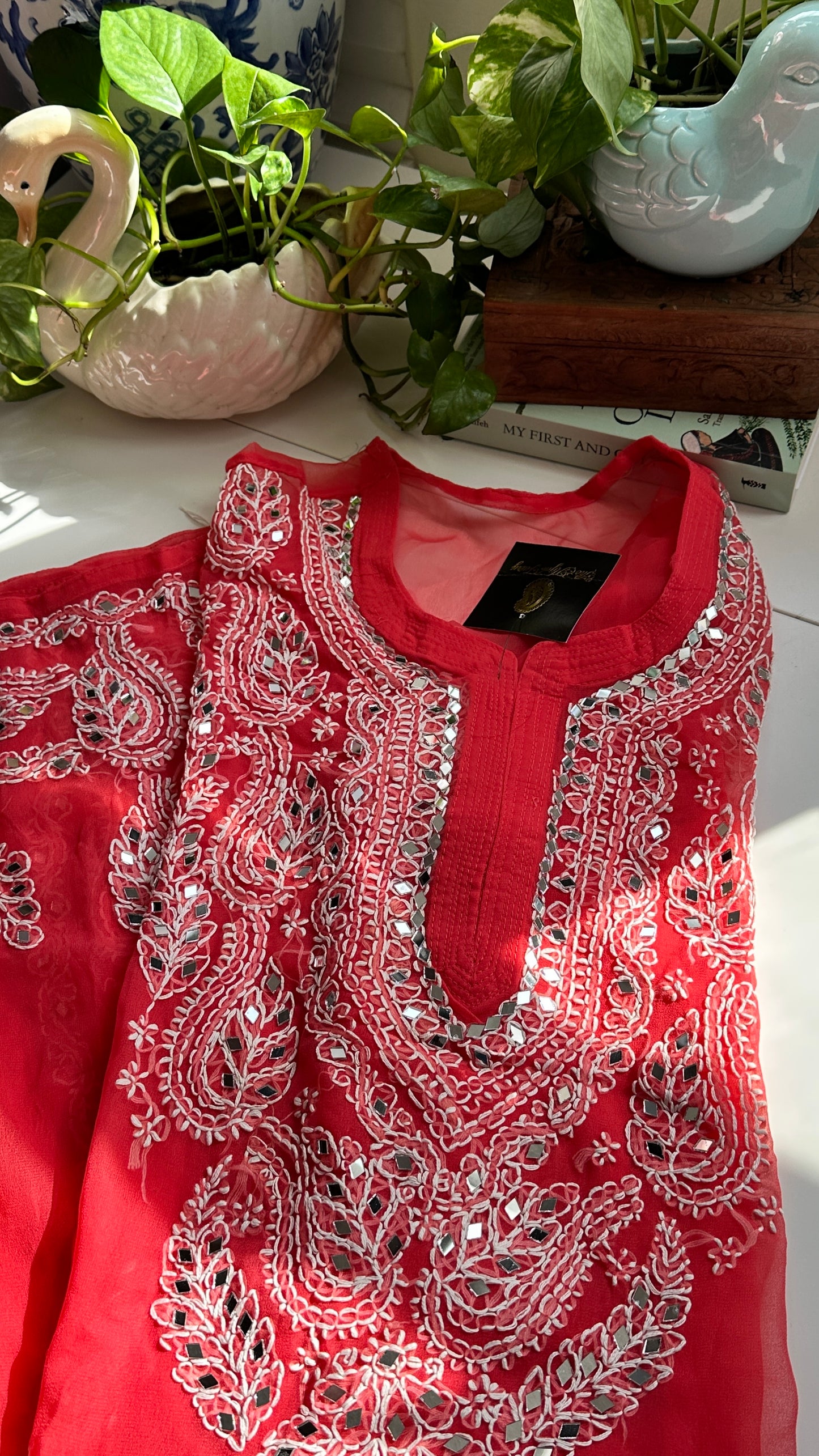 Coral - Georgette Mirror Kurta