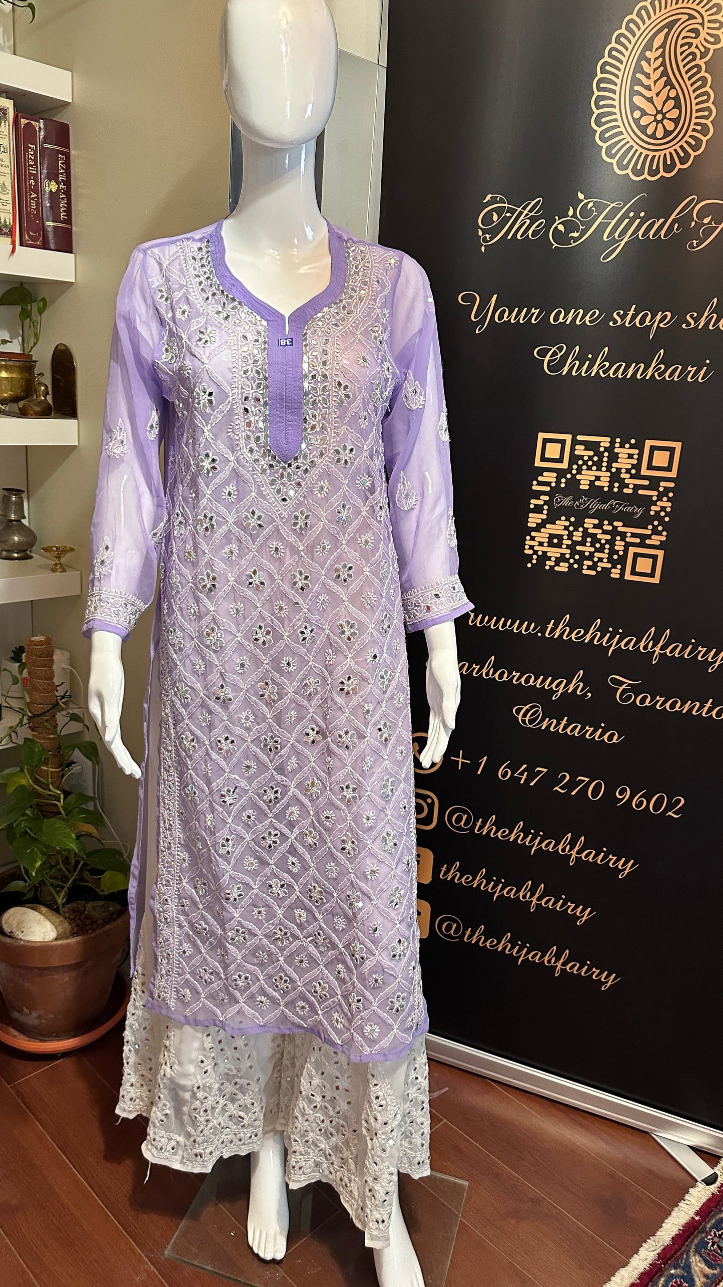 Lavender - Georgette Mirror Kurta