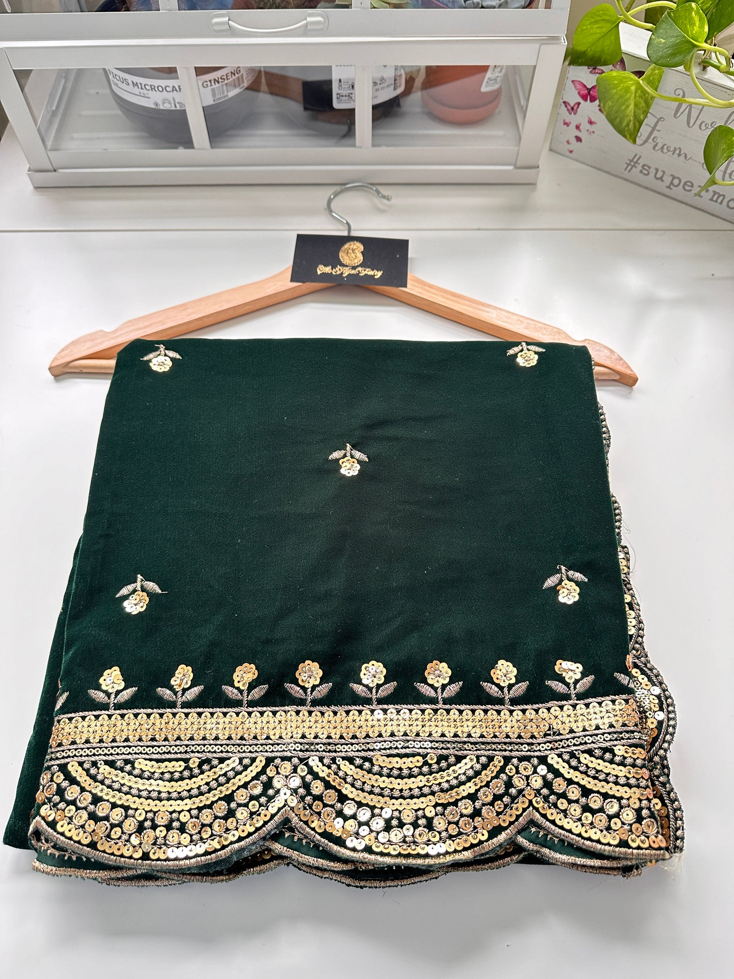 Green Velvet Shawl