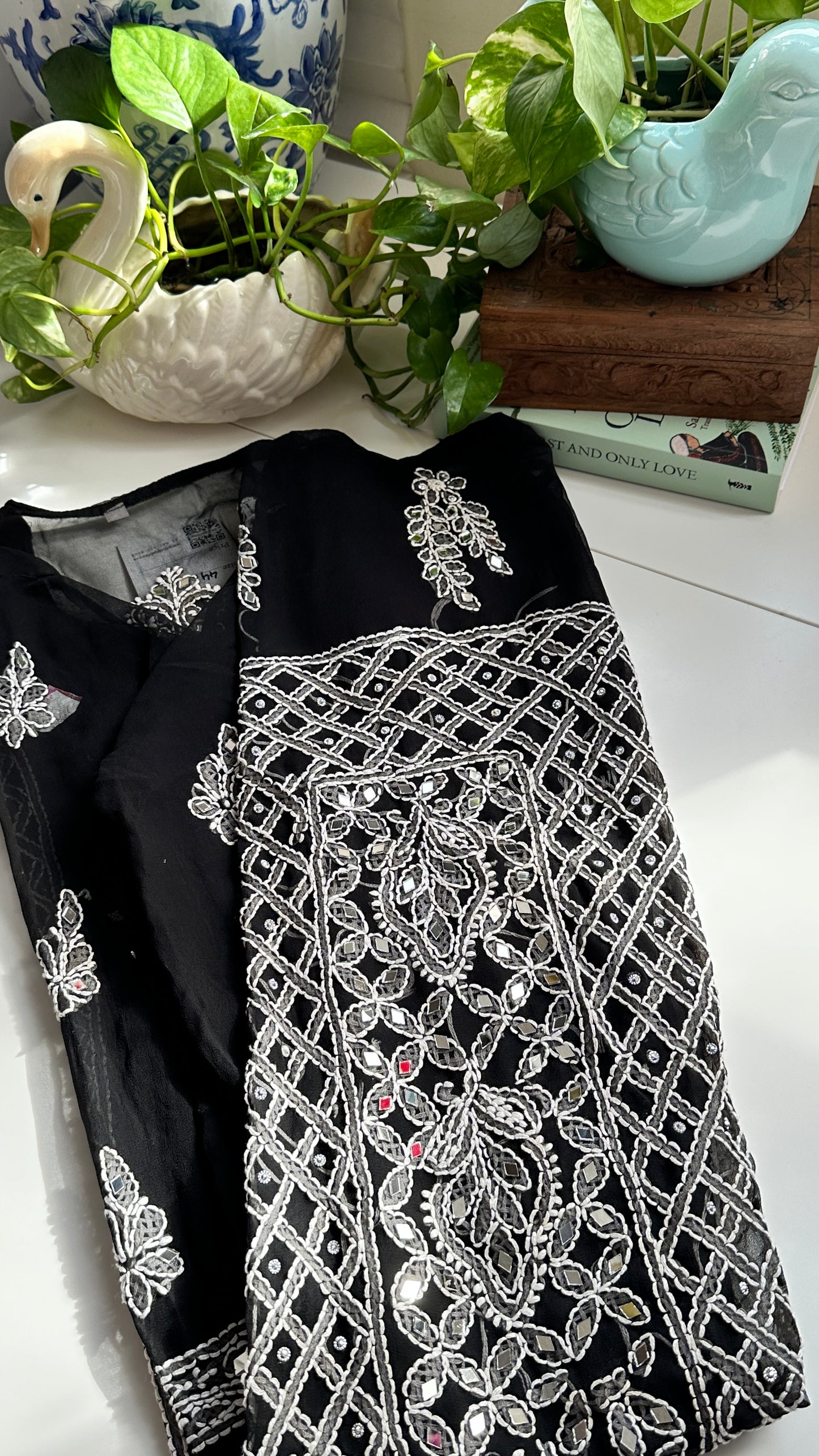 Black - Georgette Mirror Kurta