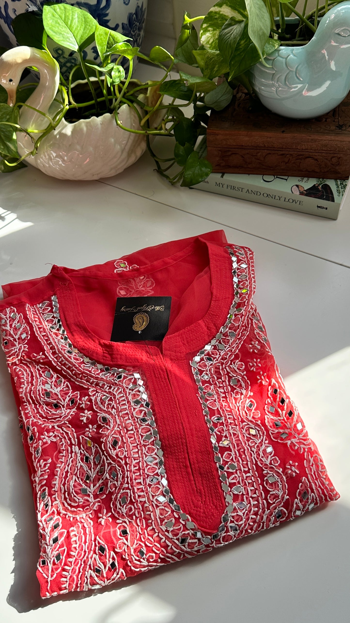 Coral - Georgette Mirror Kurta
