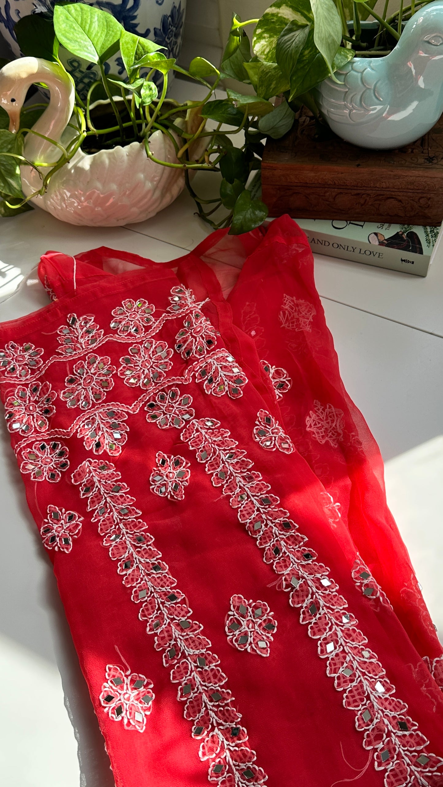 Coral - Georgette Mirror Kurta