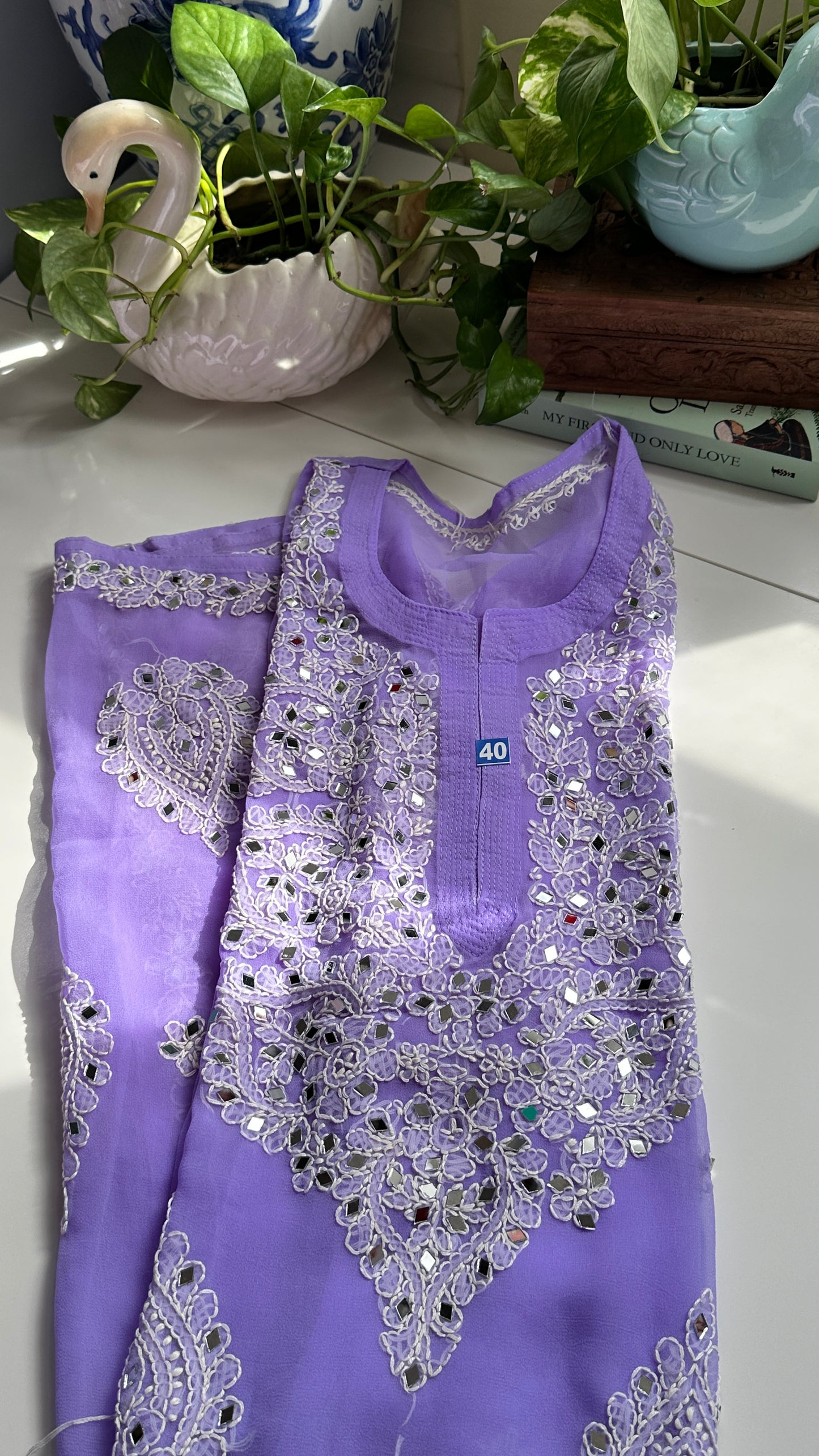 Lavender - Georgette Mirror Kurta