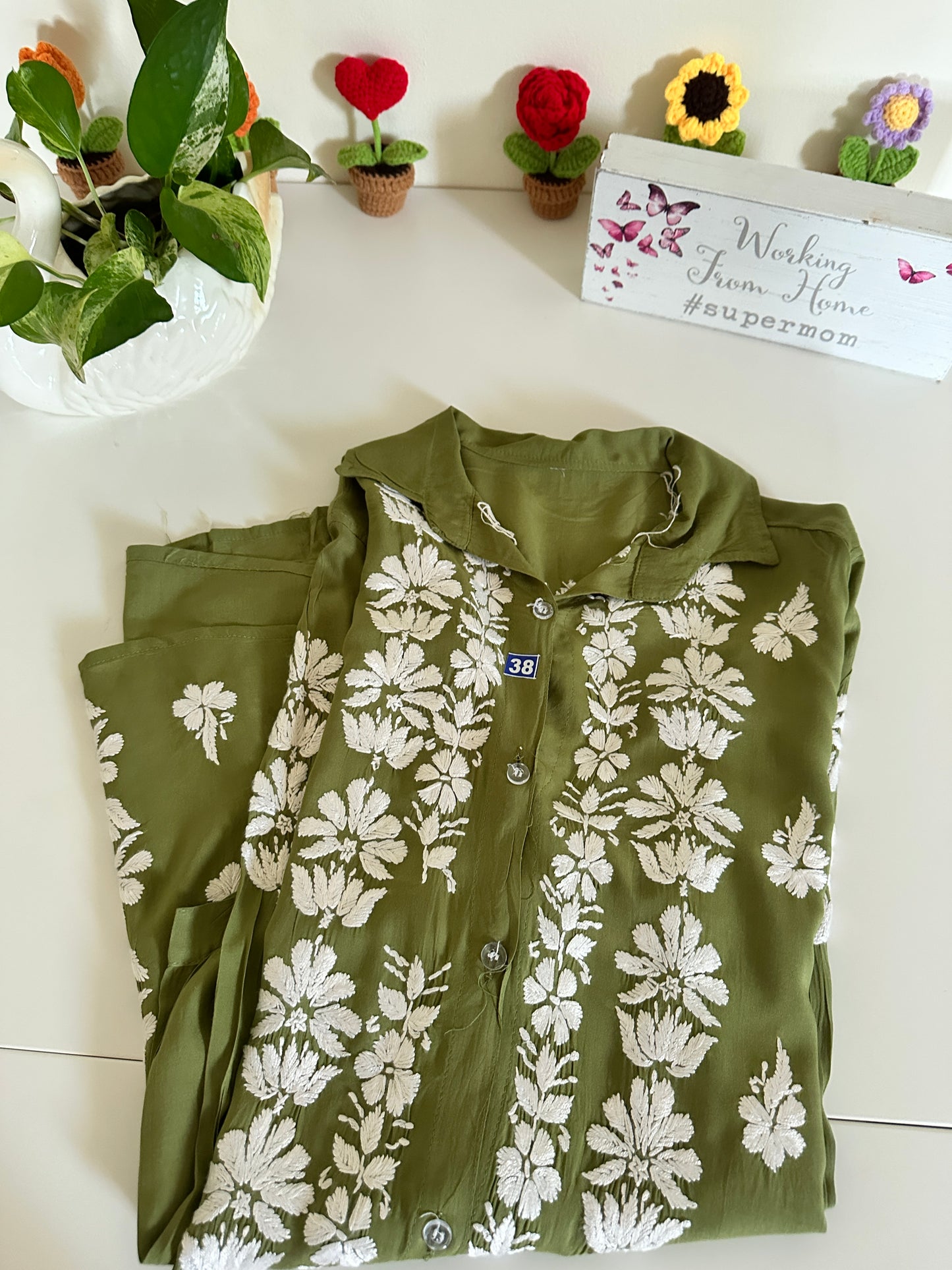 Olive Green - Modal Madhuri Short Shirt