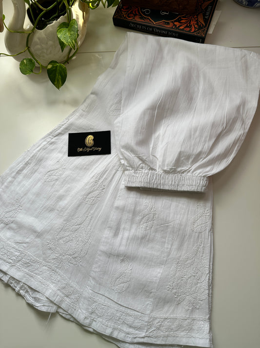 White - Chikankari Cotton Sharara