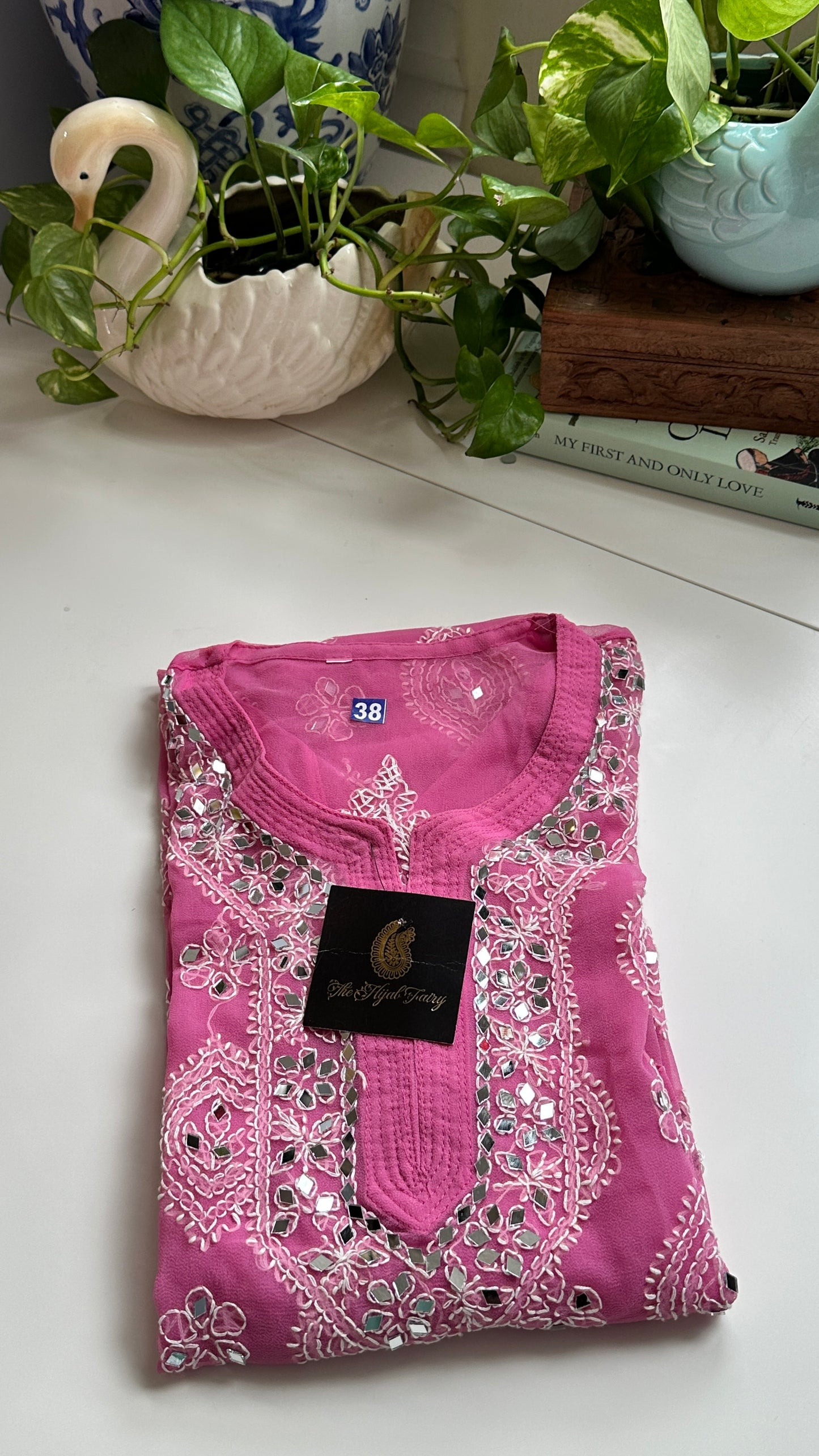 Pink - Georgette Mirror Kurta