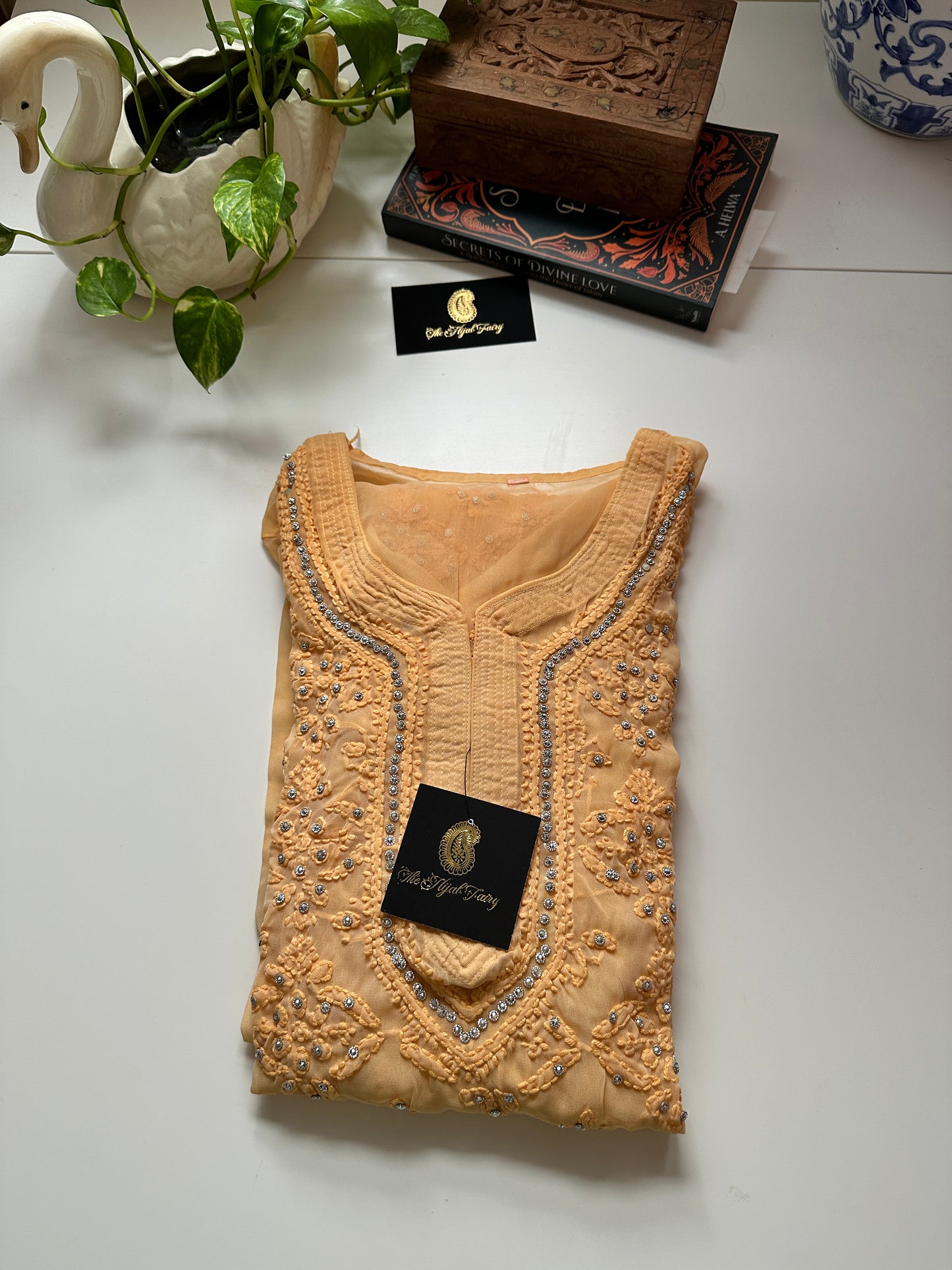 Georgette Stone Kurta- Mango