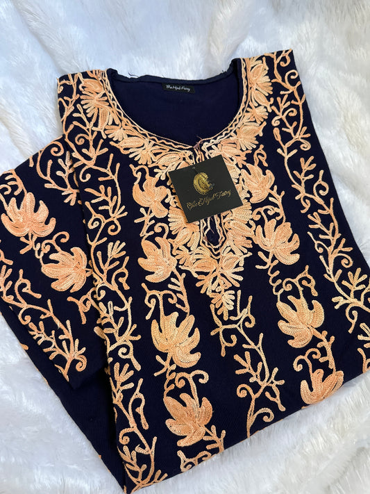 Pashmina Pheran - Navy Blue 9