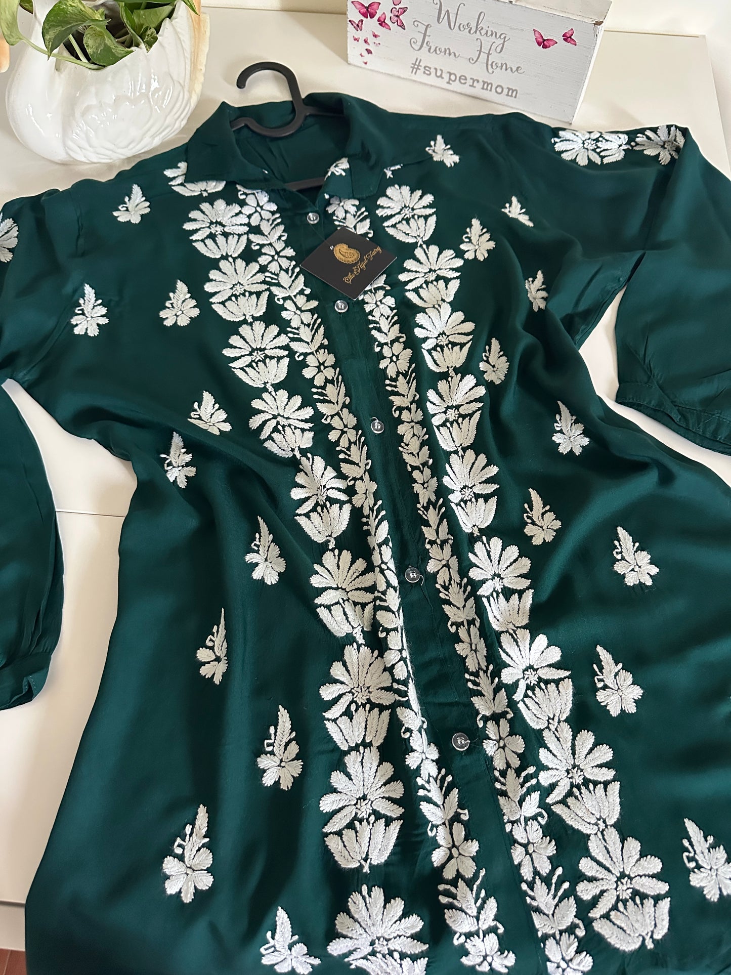 Dark Green - Modal Madhuri Short Shirt