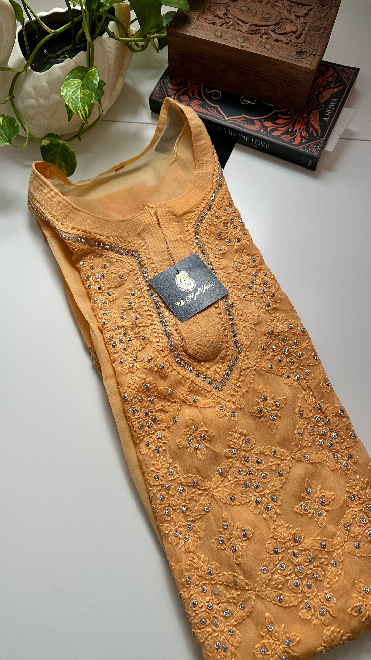 Georgette Stone Kurta- Mango