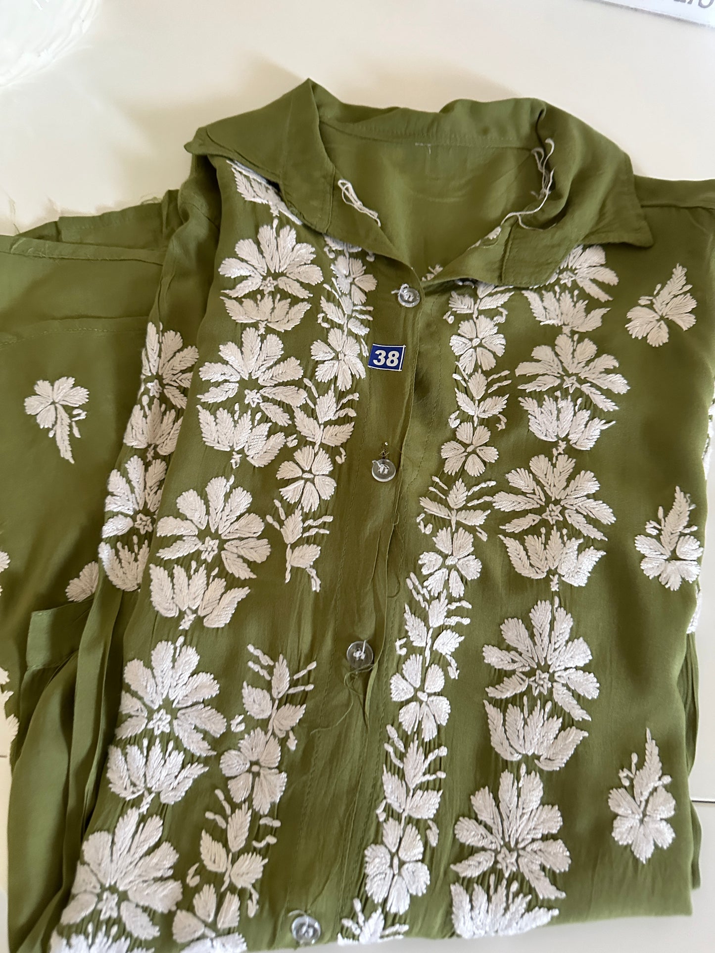 Olive Green - Modal Madhuri Short Shirt