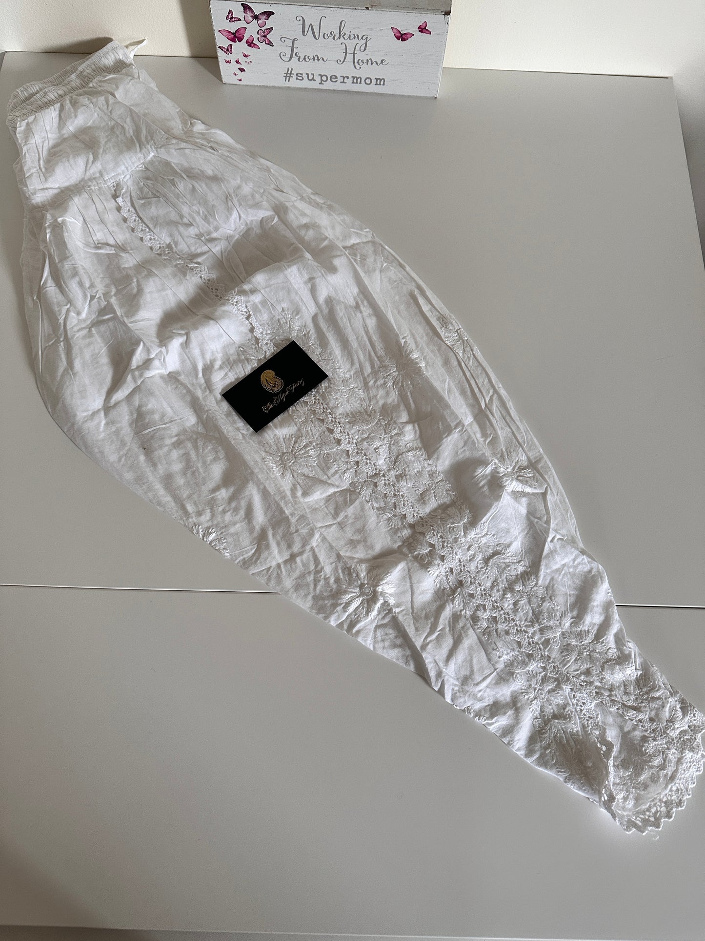 White - Chikankari Tulip Pants