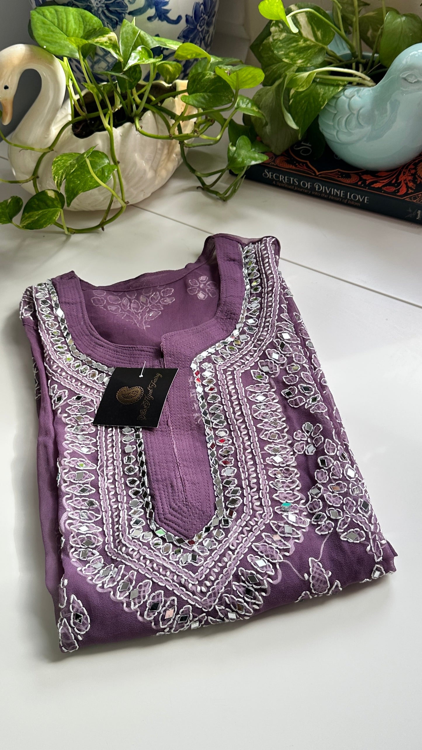 Dusty Lilac - Georgette Mirror Kurta