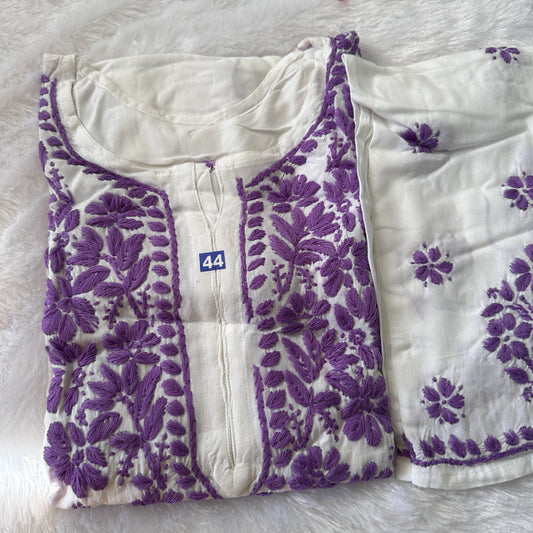 Lavender Chikankari Modal 2-Piece Set – The Hijab Fairy (2 of 8)