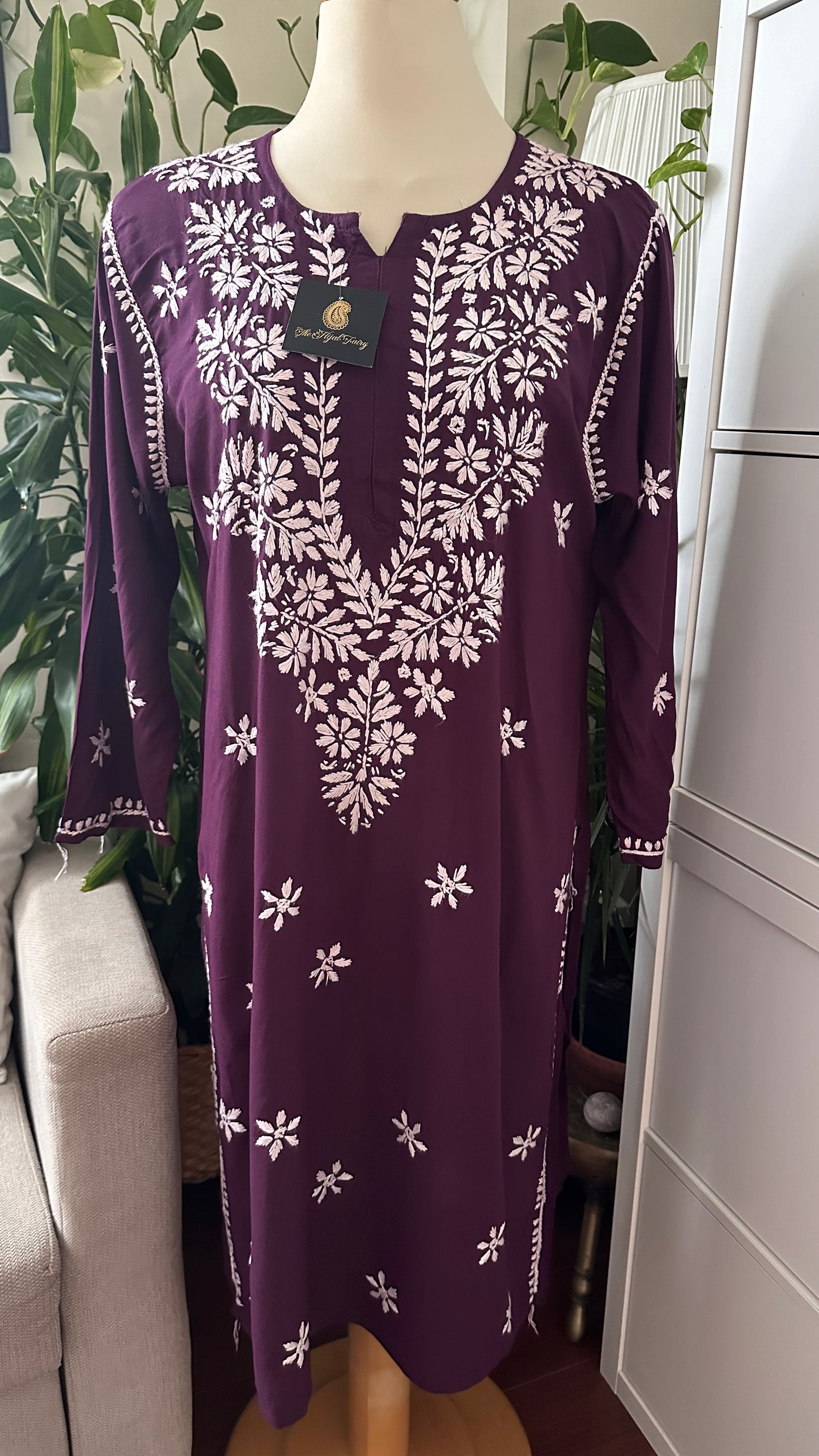 Dark Wine - Modal Straight Kurta