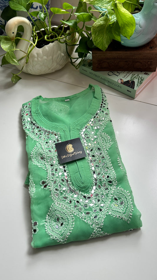 Peppermint - Georgette Mirror Kurta
