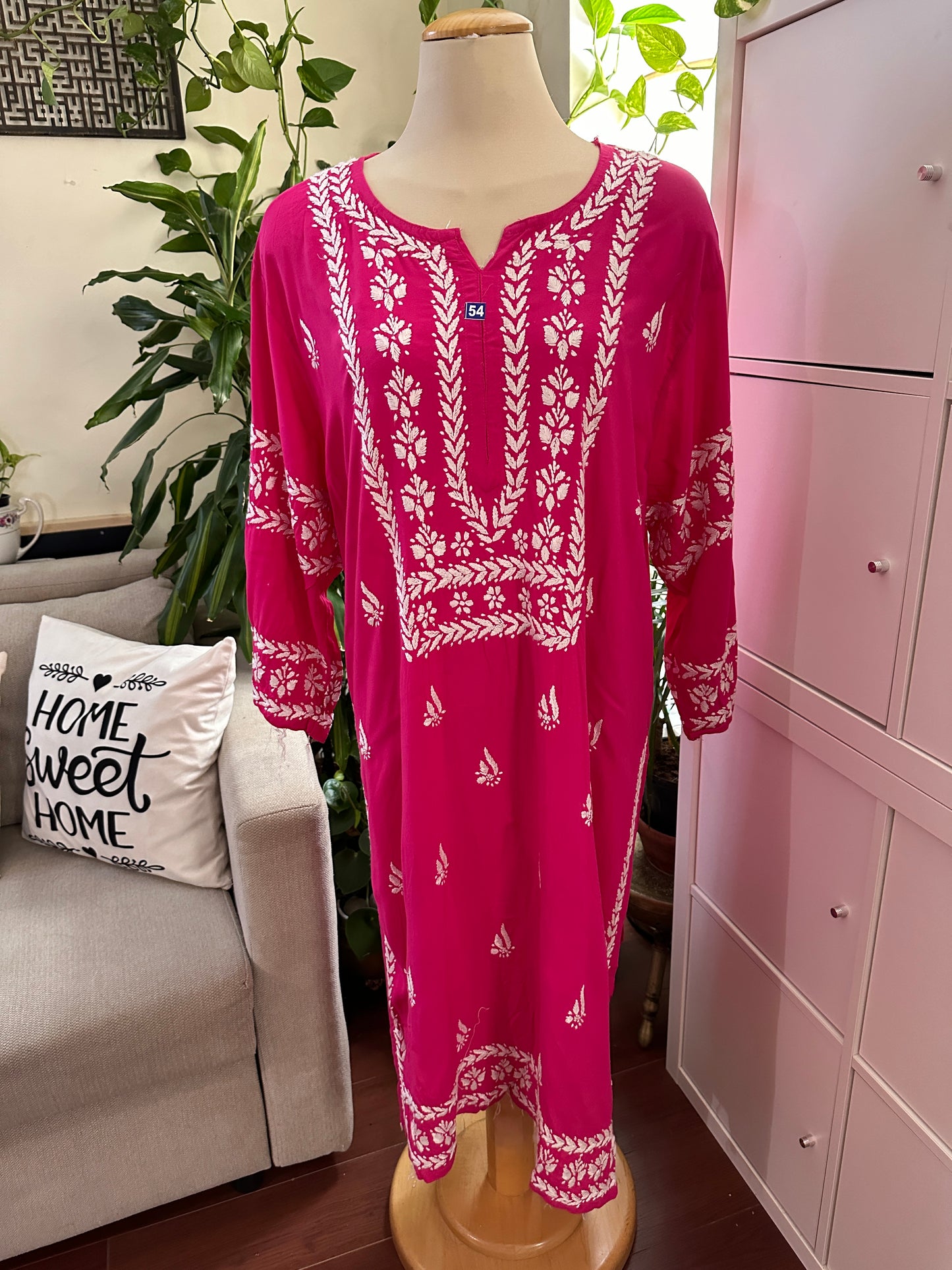 Hot Pink - Modal Straight Kurta