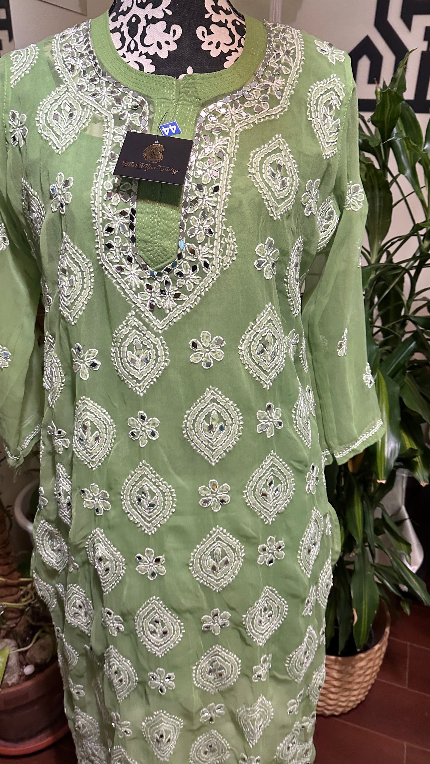 Sage Green - Georgette Mirror Kurta