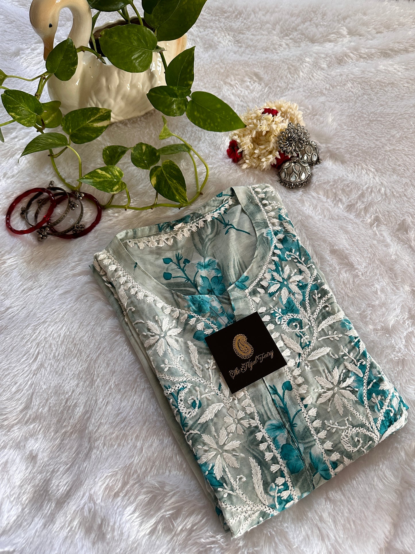 Mulmul Printed Kurti- Grey 5