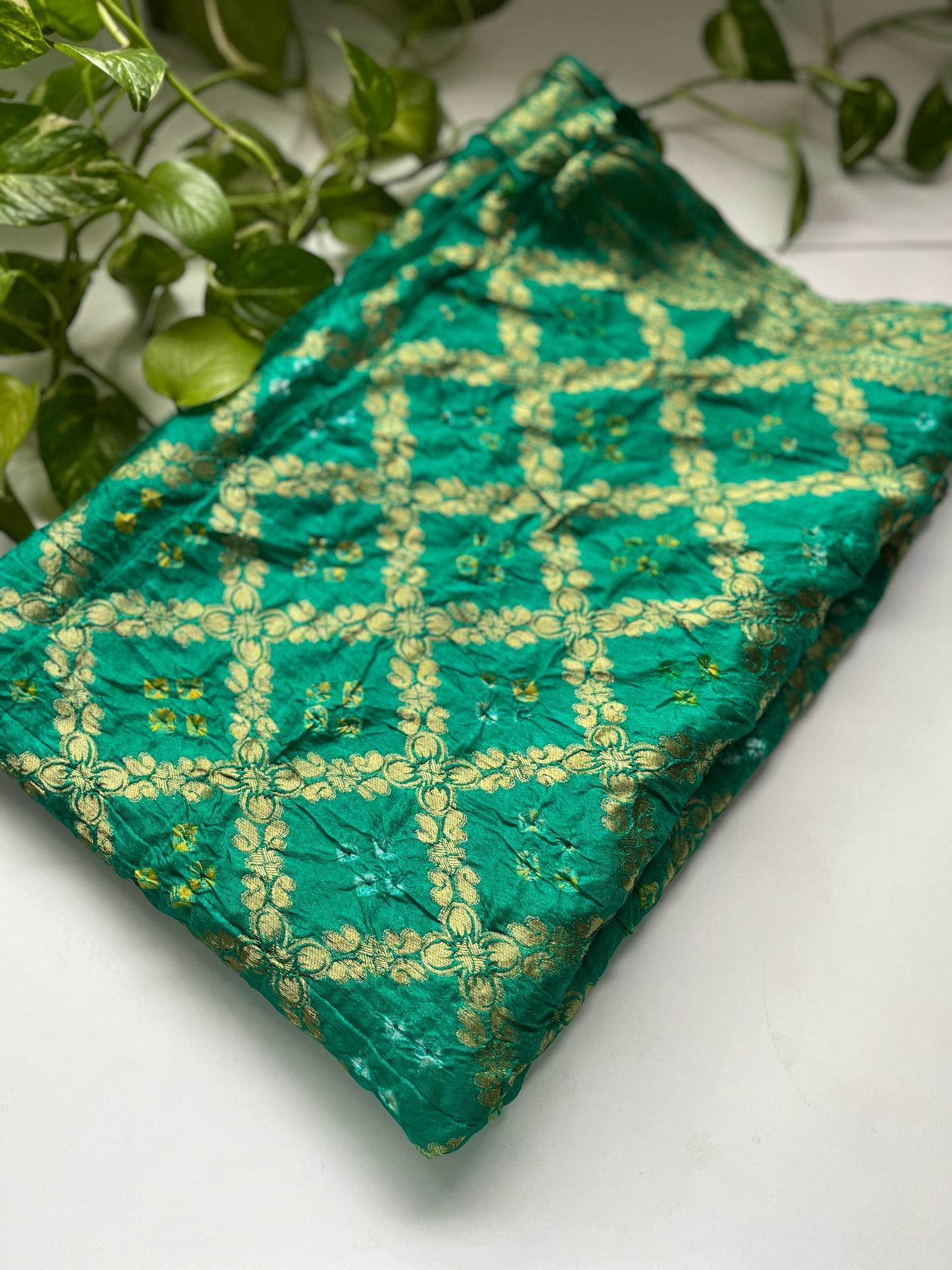 Gaji Silk Gharchola Dupatta GREEN