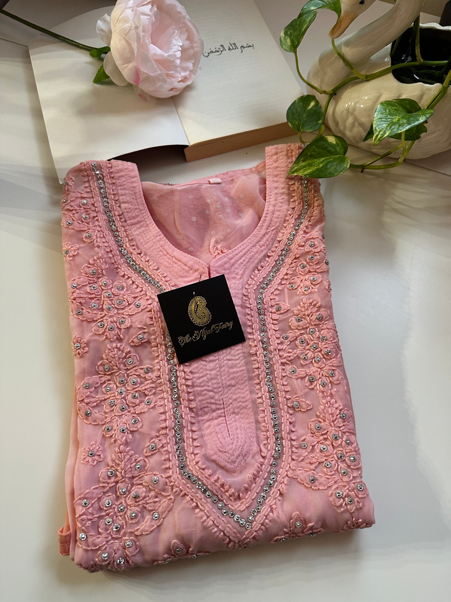 Peach Ombre - Georgette Stone Kurta