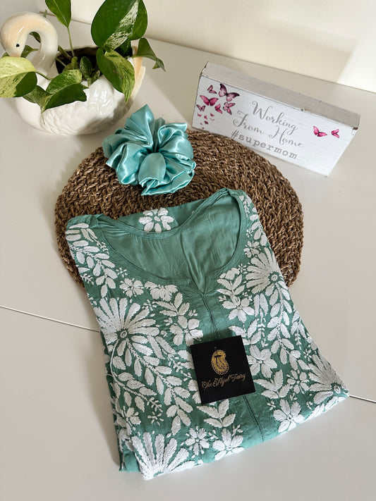 Jade Green - Modal Straight Long Kurta