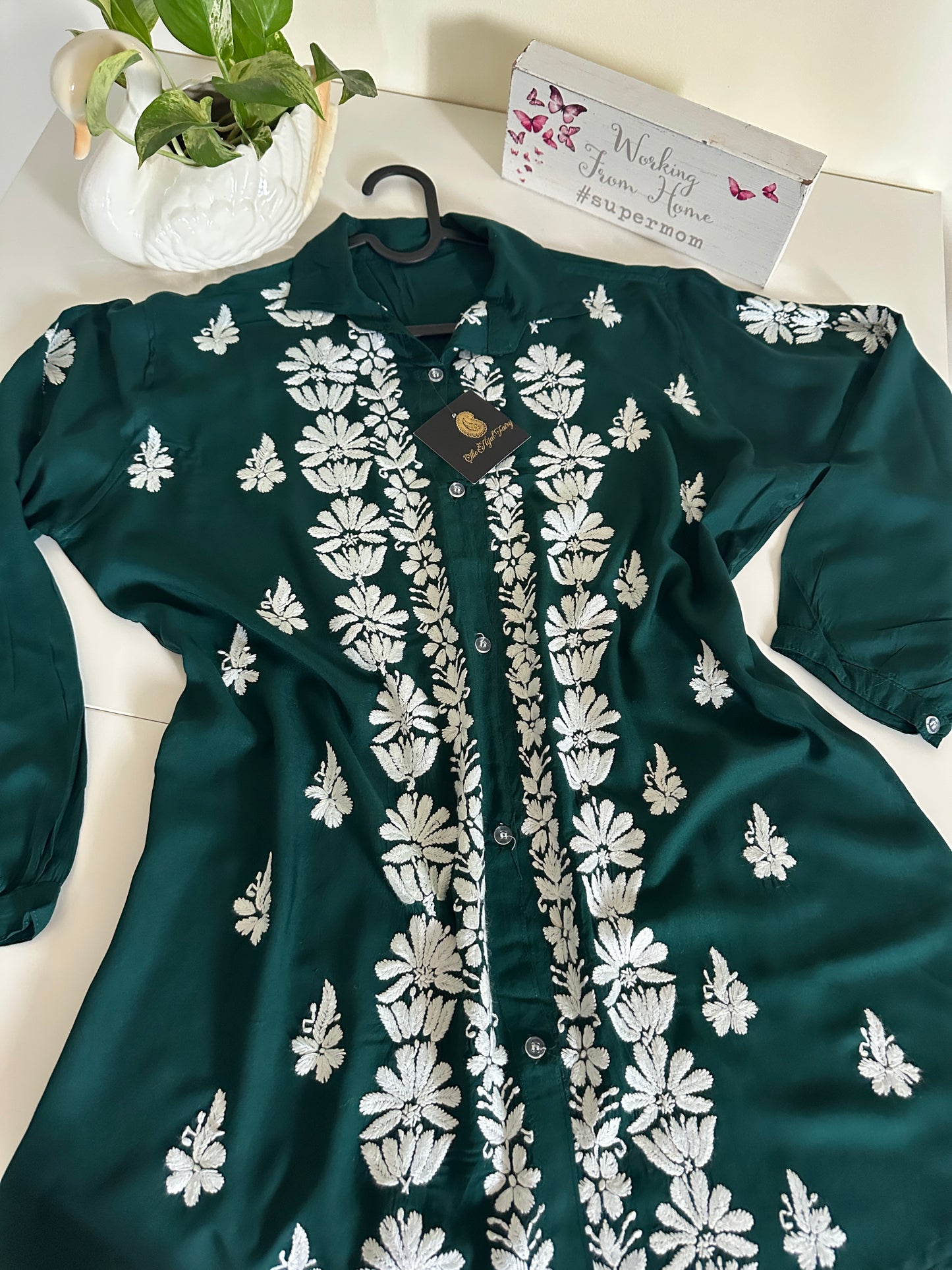 Dark Green - Modal Madhuri Short Shirt