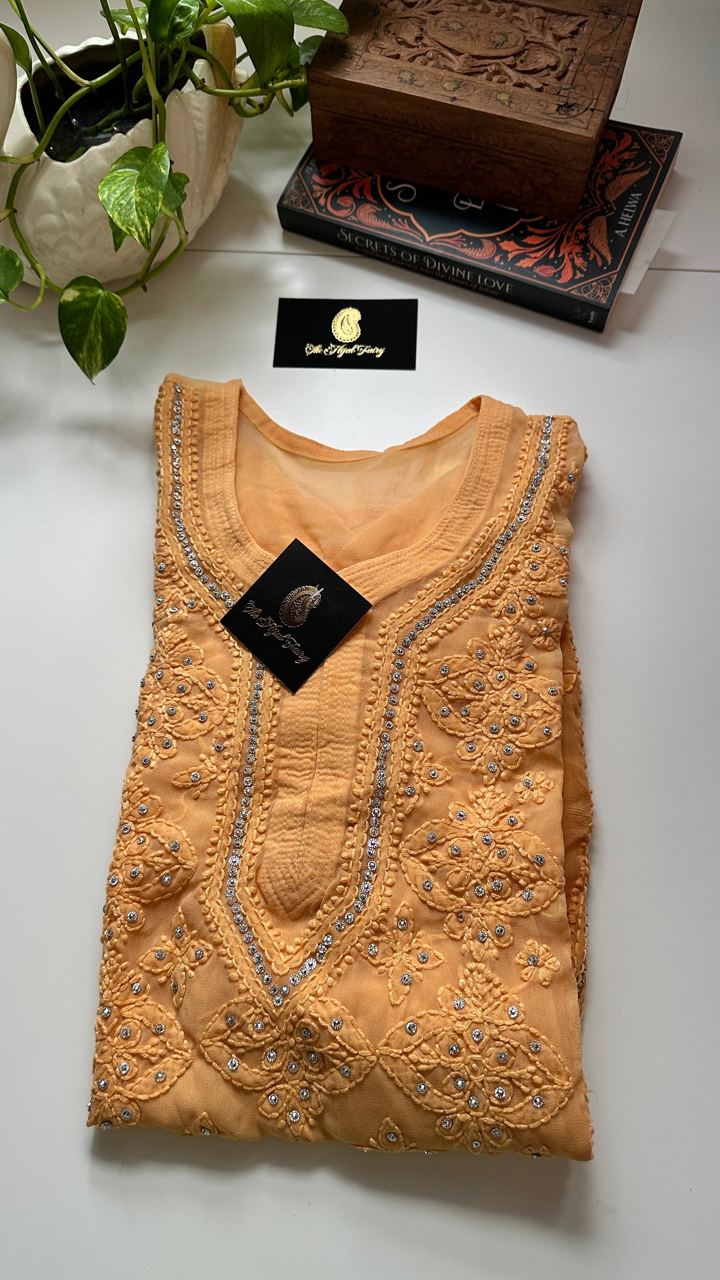 Georgette Stone Kurta- Mango