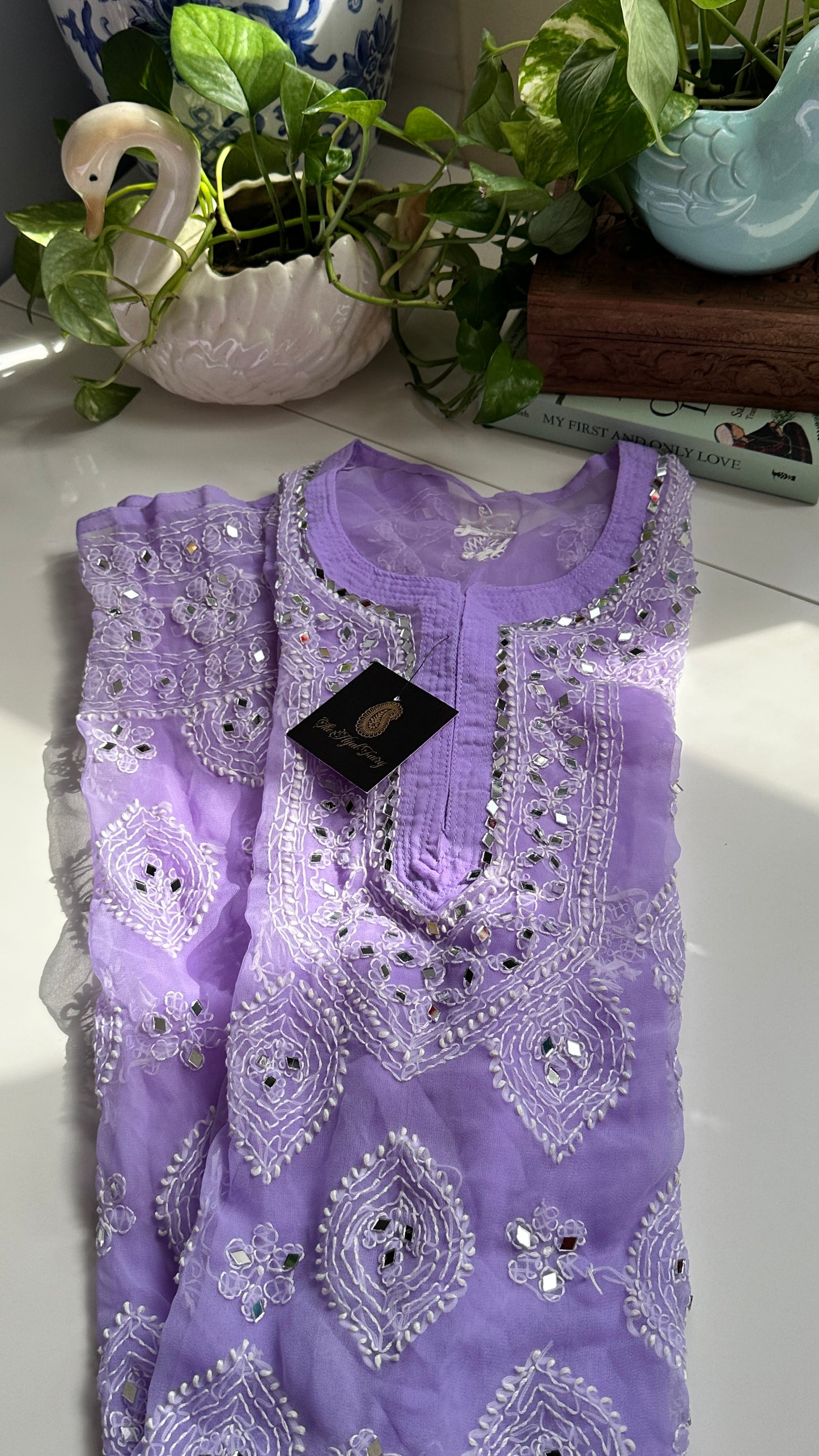 Lavender - Georgette Mirror Kurta
